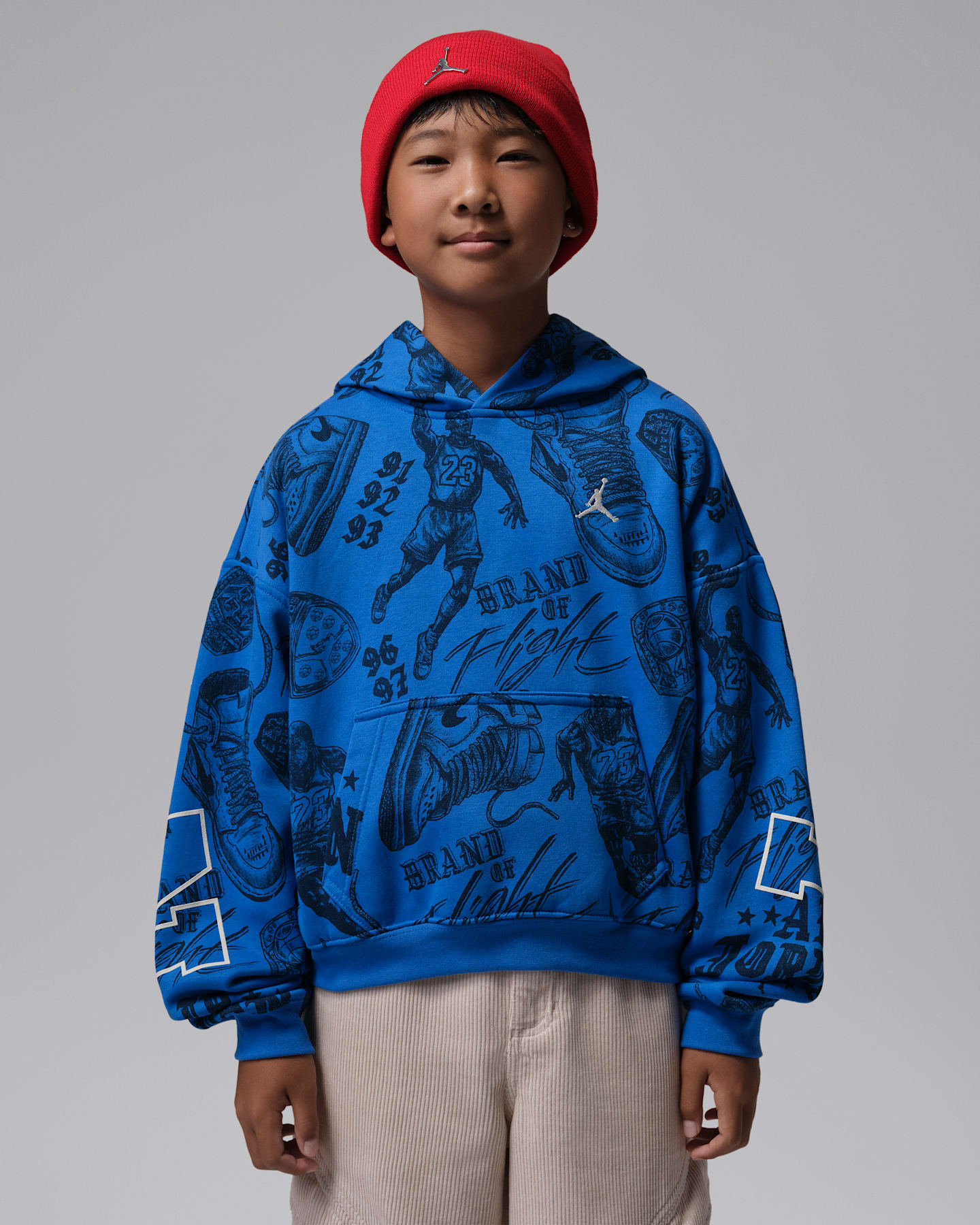 Детское худи Jordan Brooklyn Fireside Fleece Pullover, цвет: Королевский синий — фото 9