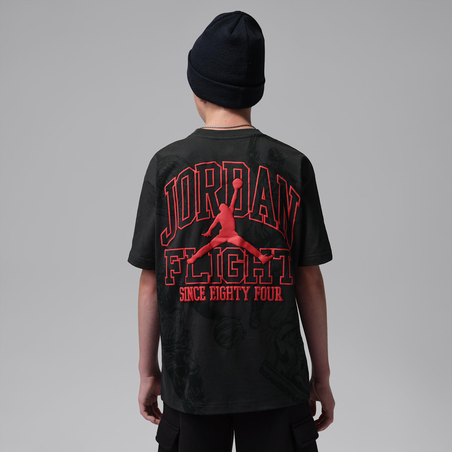 Детская футболка Jordan Fireside Graphic, цвет: Почти чёрный — фото 2