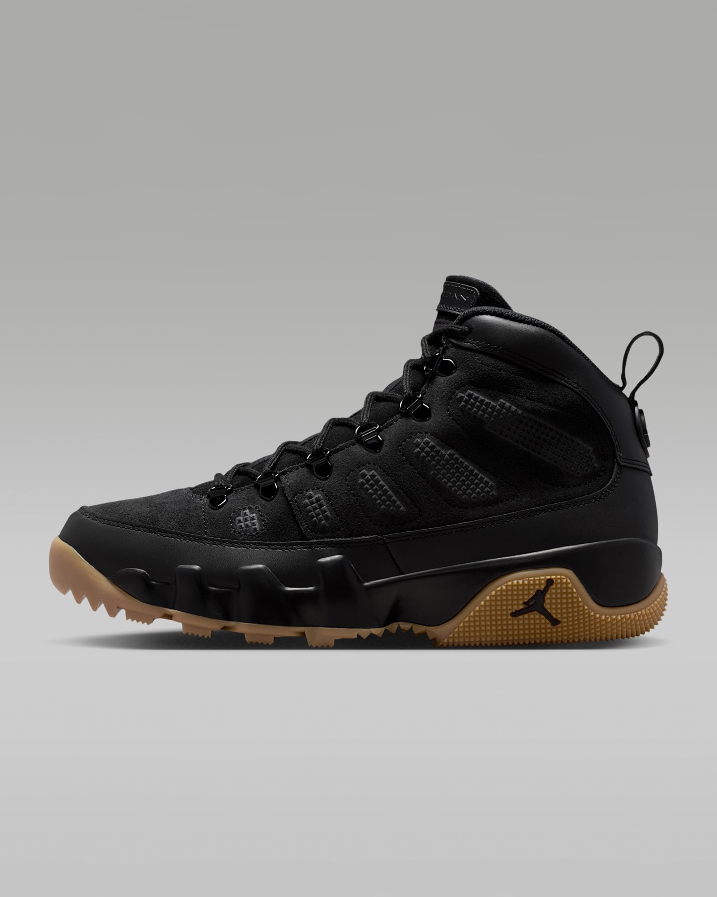 Мужские ботинки Air Jordan 9 Retro, цвет: Чёрный / Карамельный коричневый — фото 11