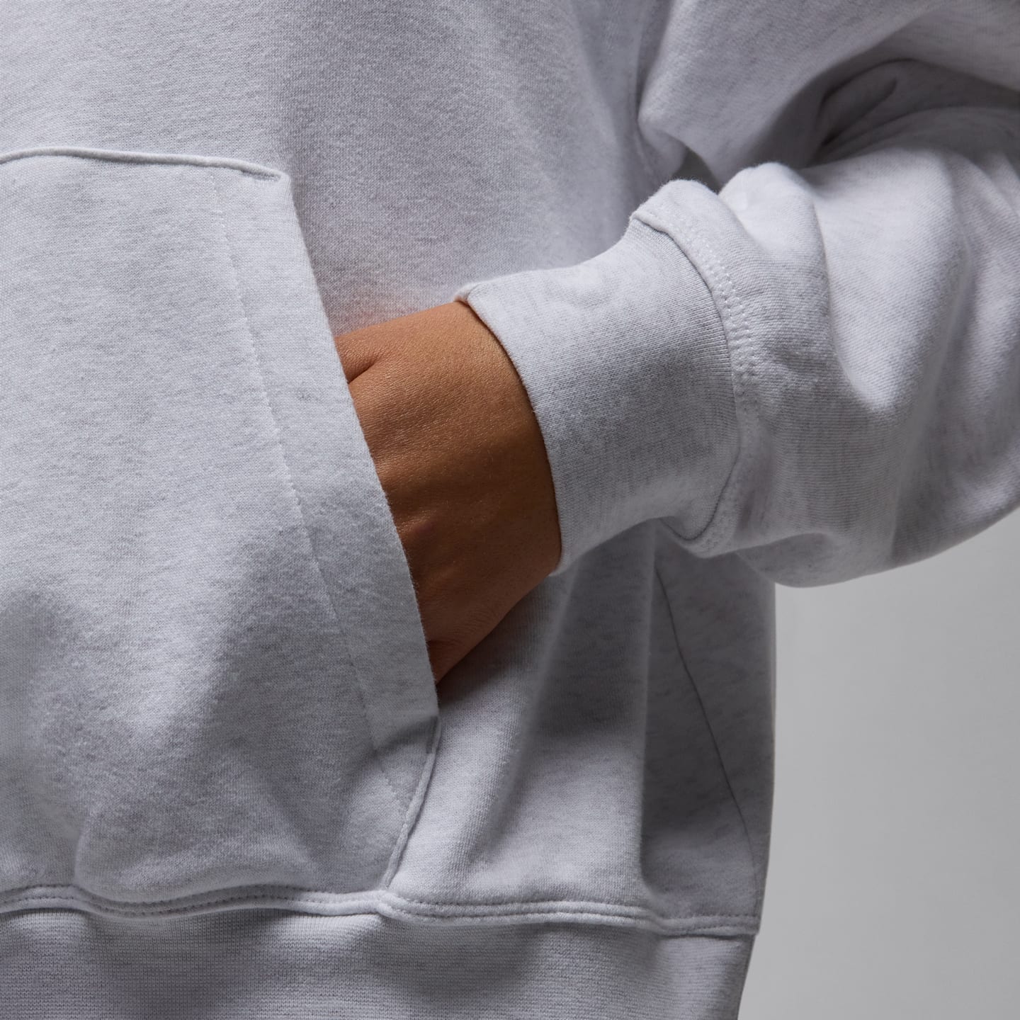 Женское худи Jordan Sport Crossover Dri-FIT Fleece, цвет: Берёзовый меланжевый / Чёрный — фото 4