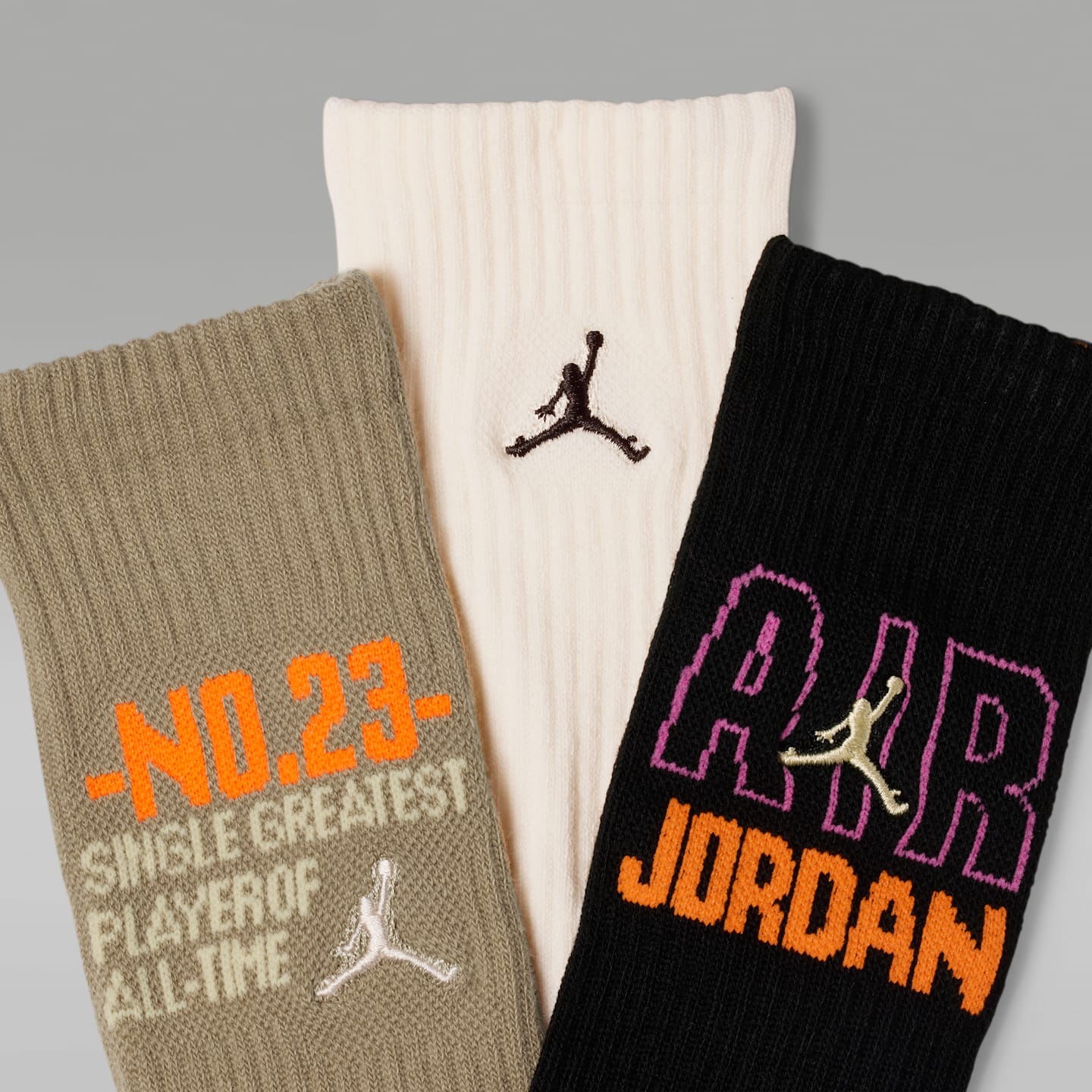 Детские носки Jordan Legendary высокие, 3 пары, цвет: Хаки — фото 2