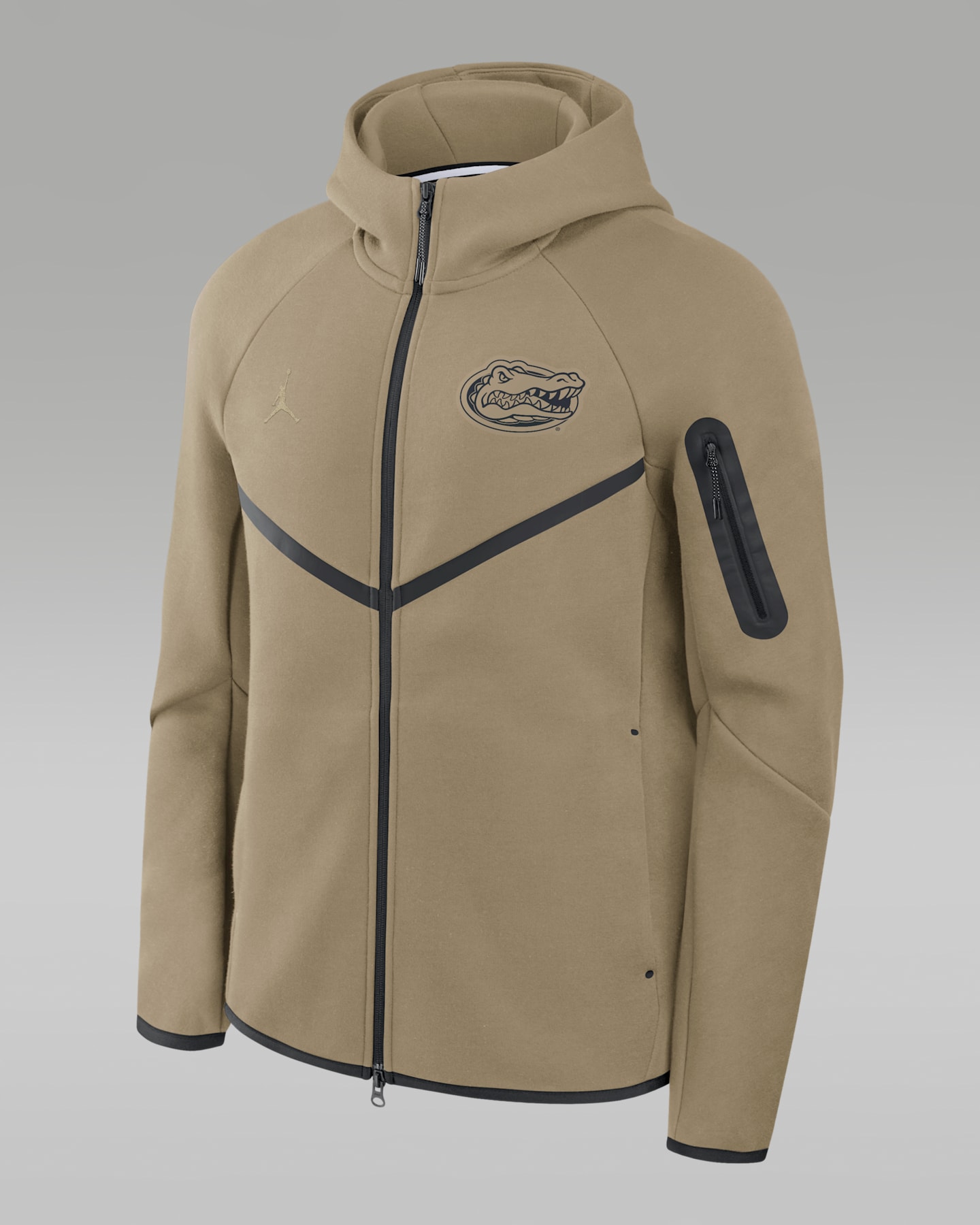 Мужская куртка с капюшоном на молнии Jordan Brand Florida Gators Tech Fleece Windrunner, цвет: Оливковый — фото 3