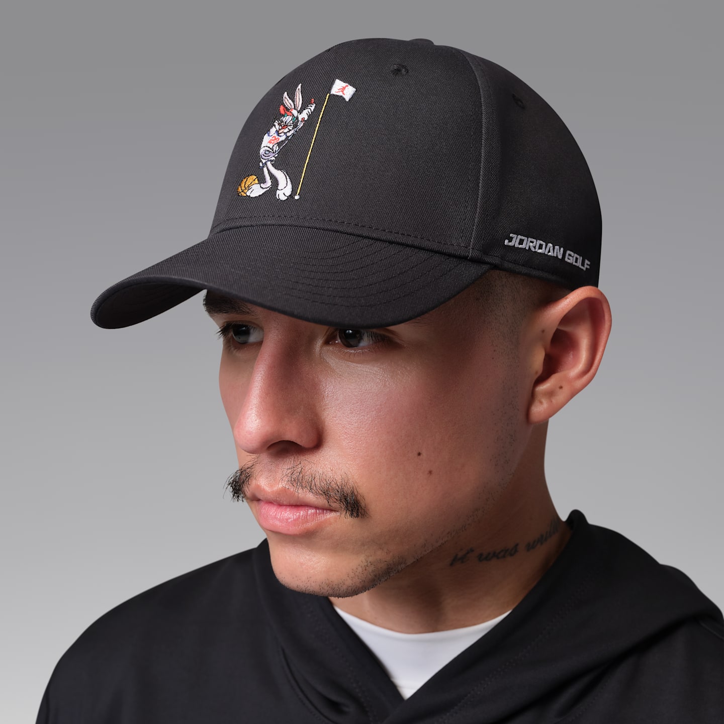 Мужская кепка Jordan Dri-FIT Space Jam Rise Golf, цвет: Чёрный / Белый — фото 1