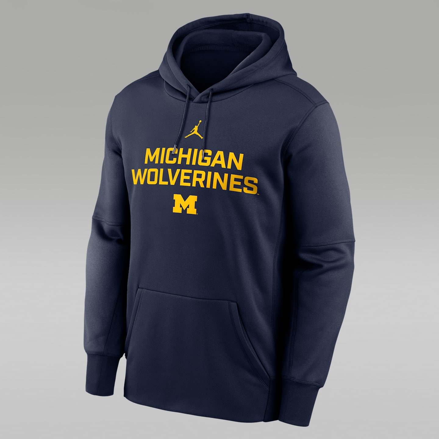 Мужское худи Jordan Therma College Michigan Team Stacked, цвет: Тёмно-синий — фото 1