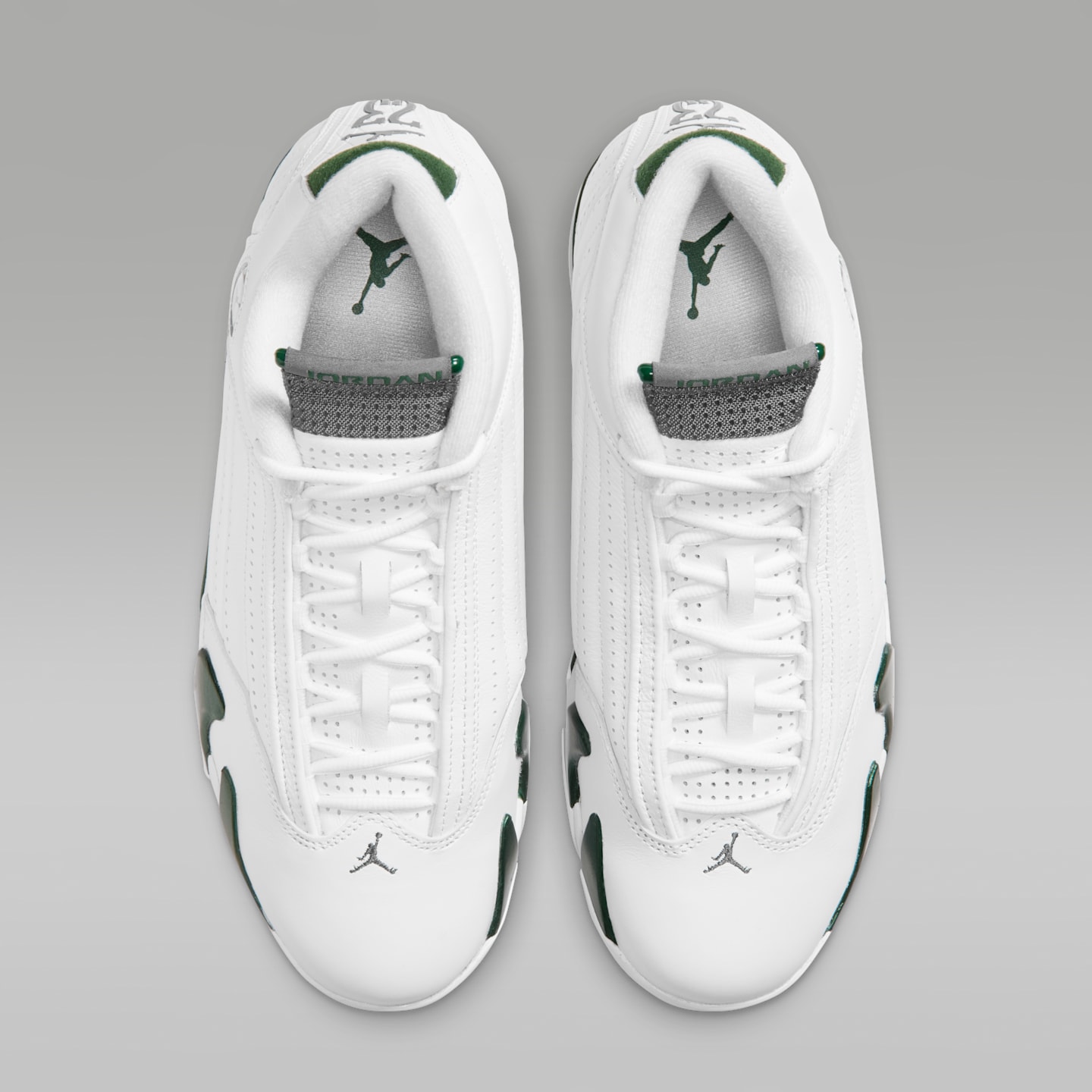 Детские кроссовки Air Jordan 14 Retro "Forest Green", цвет: Зелёный / Белый, вариант 1 — фото 4
