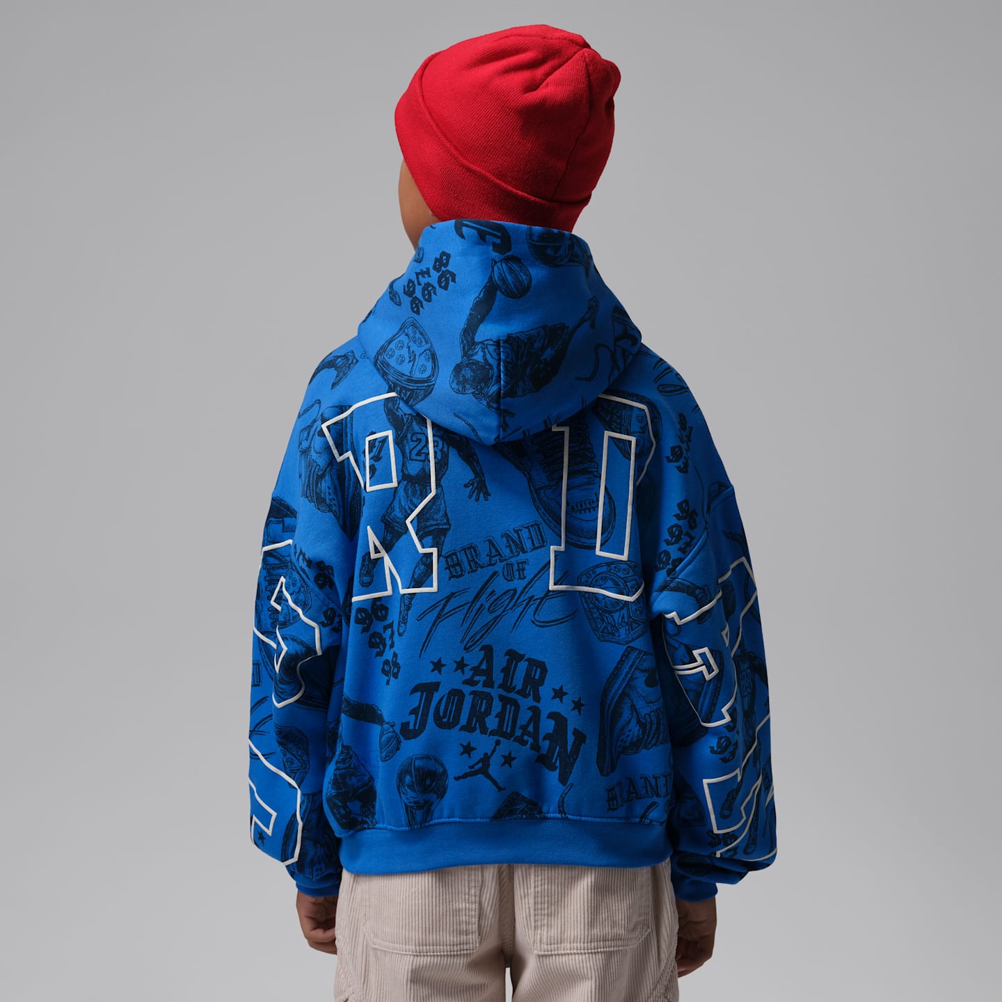 Детское худи Jordan Brooklyn Fireside Fleece Pullover, цвет: Королевский синий — фото 2
