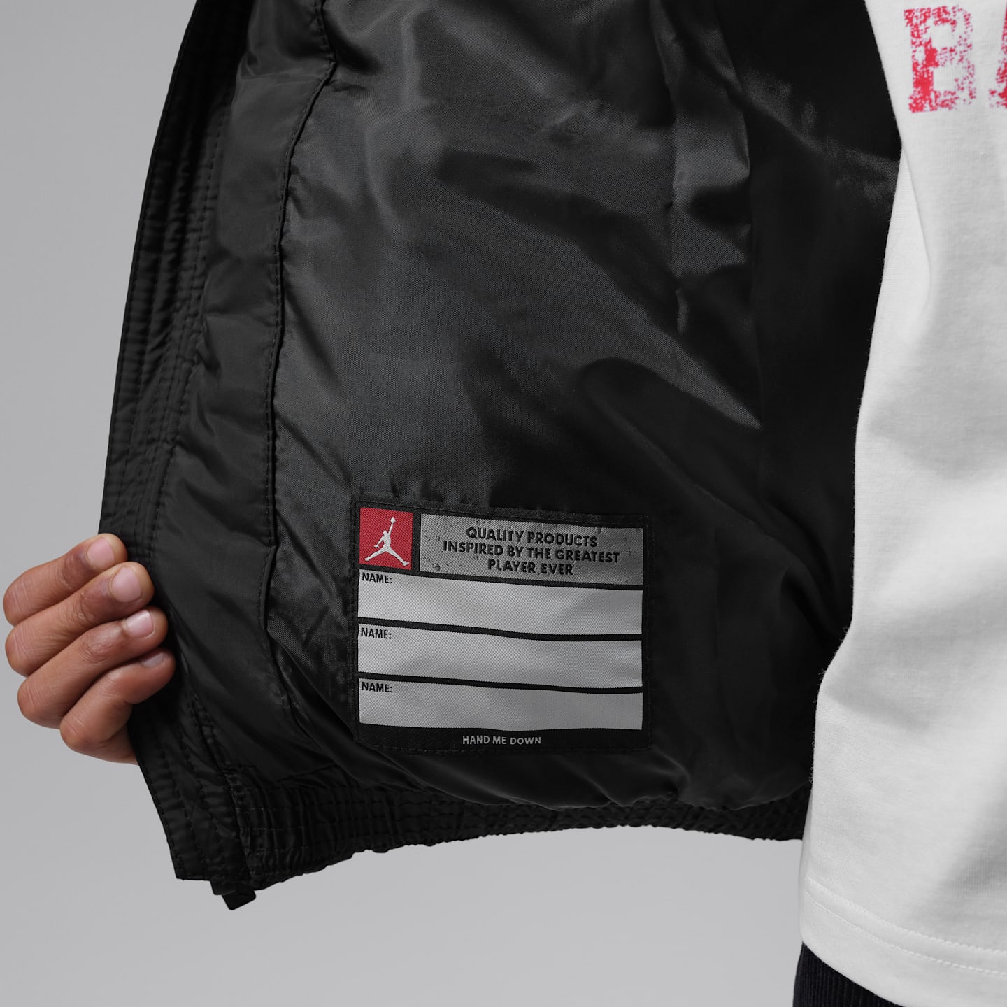Детская куртка Jordan Brooklyn Graphic Puffer, цвет: Чёрный — фото 8
