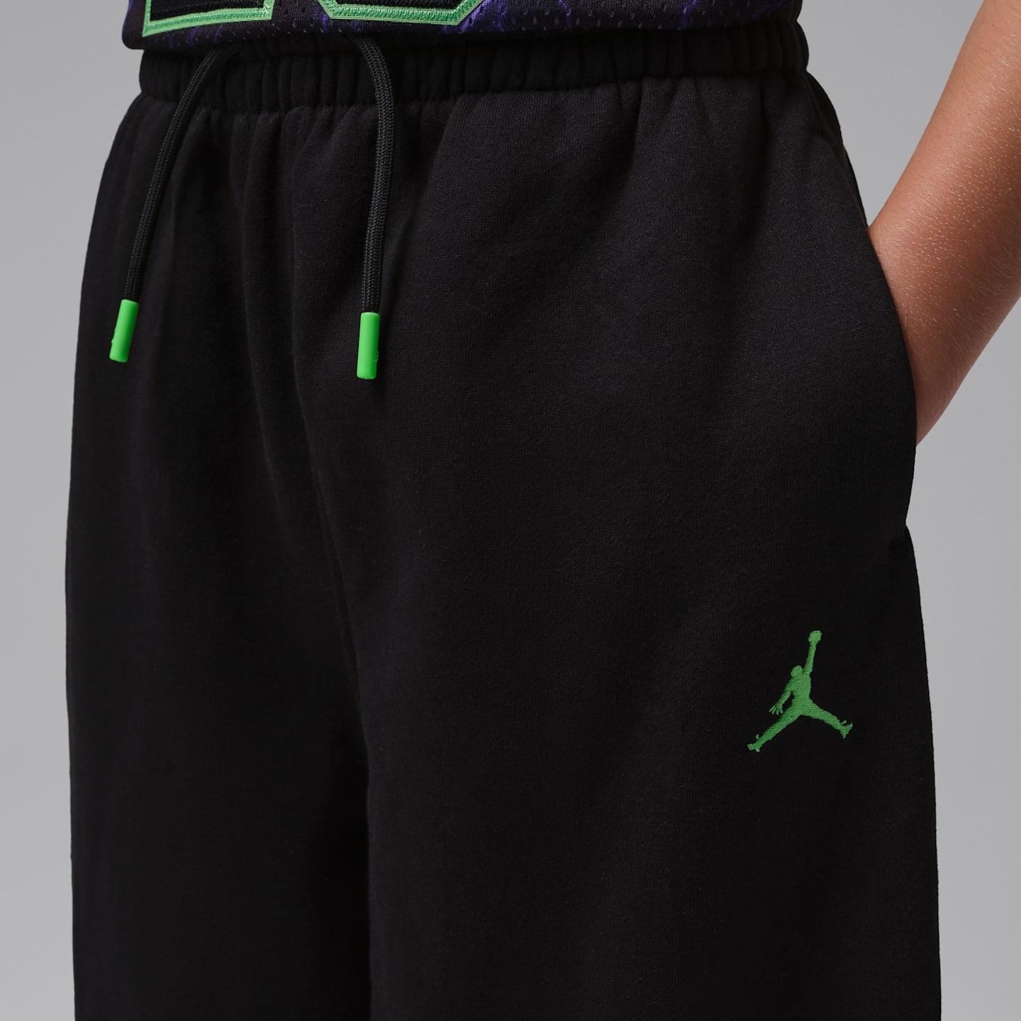Детские флисовые брюки Jordan Shock and Ahhh, цвет: Чёрный — фото 3