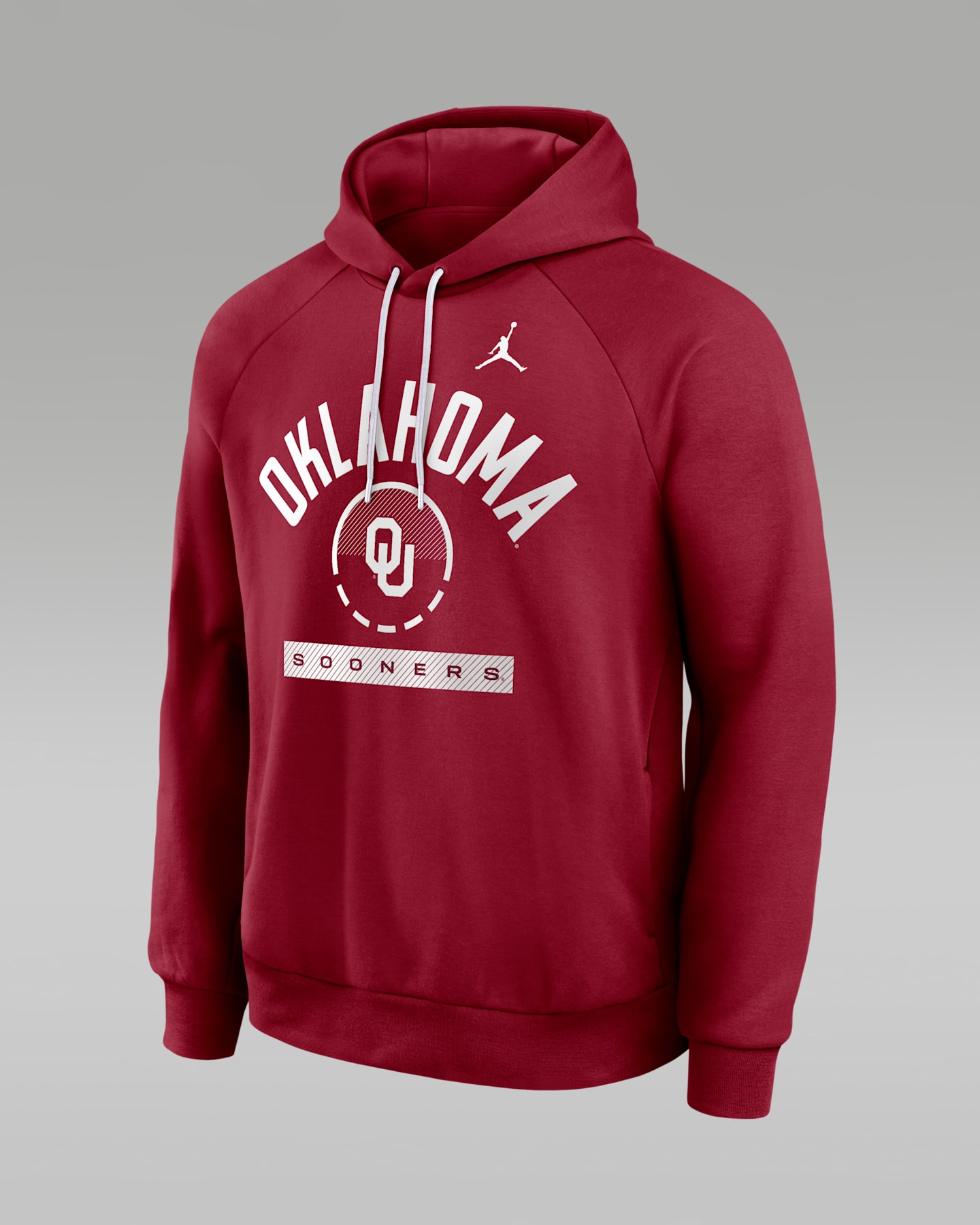 Мужское худи Jordan Brand Oklahoma Courtside Dri-FIT, цвет: Малиновый / Белый — фото 3