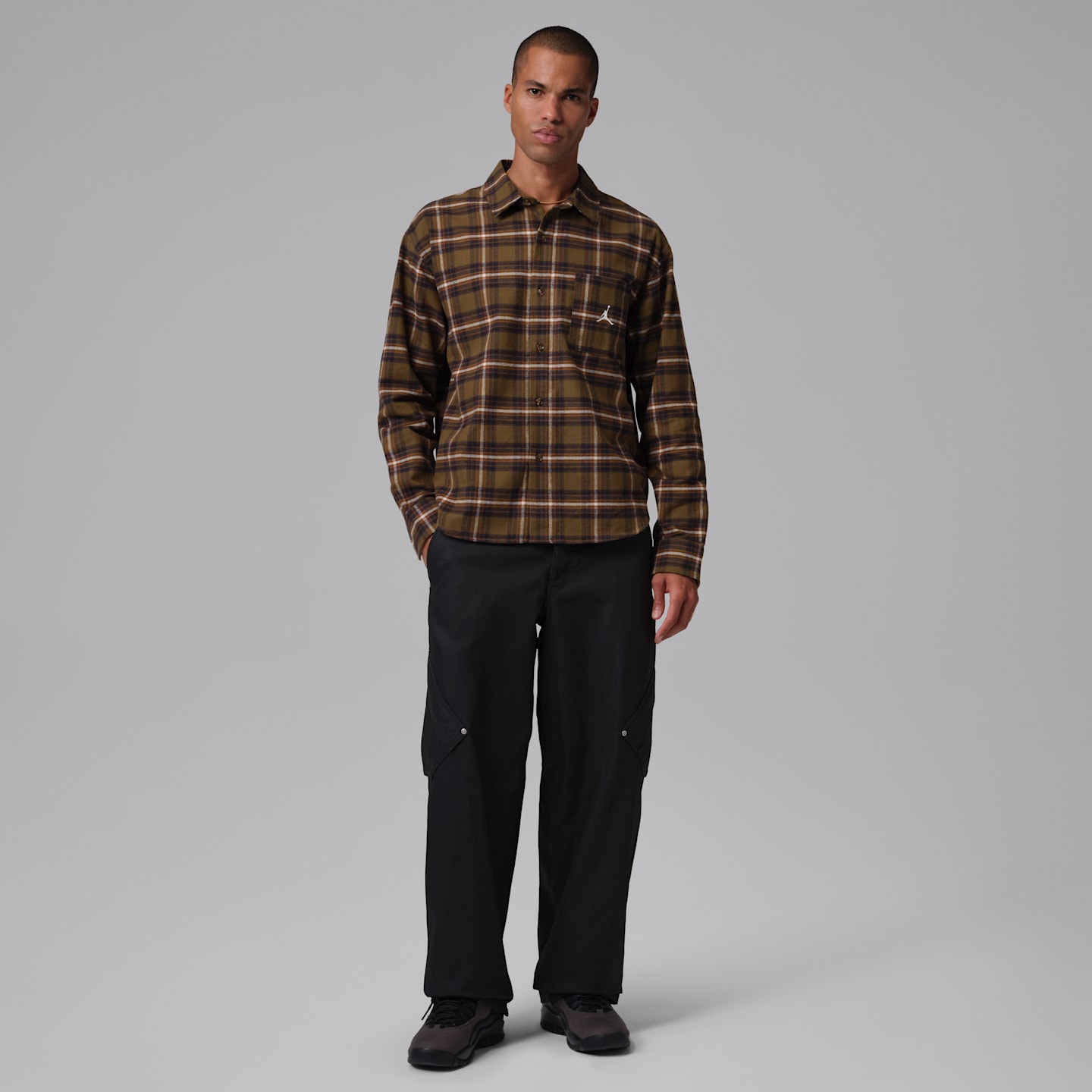 Мужские кроссовки Jordan Brooklyn Graphic Flannel, цвет: Коричневый / Молочный — фото 7