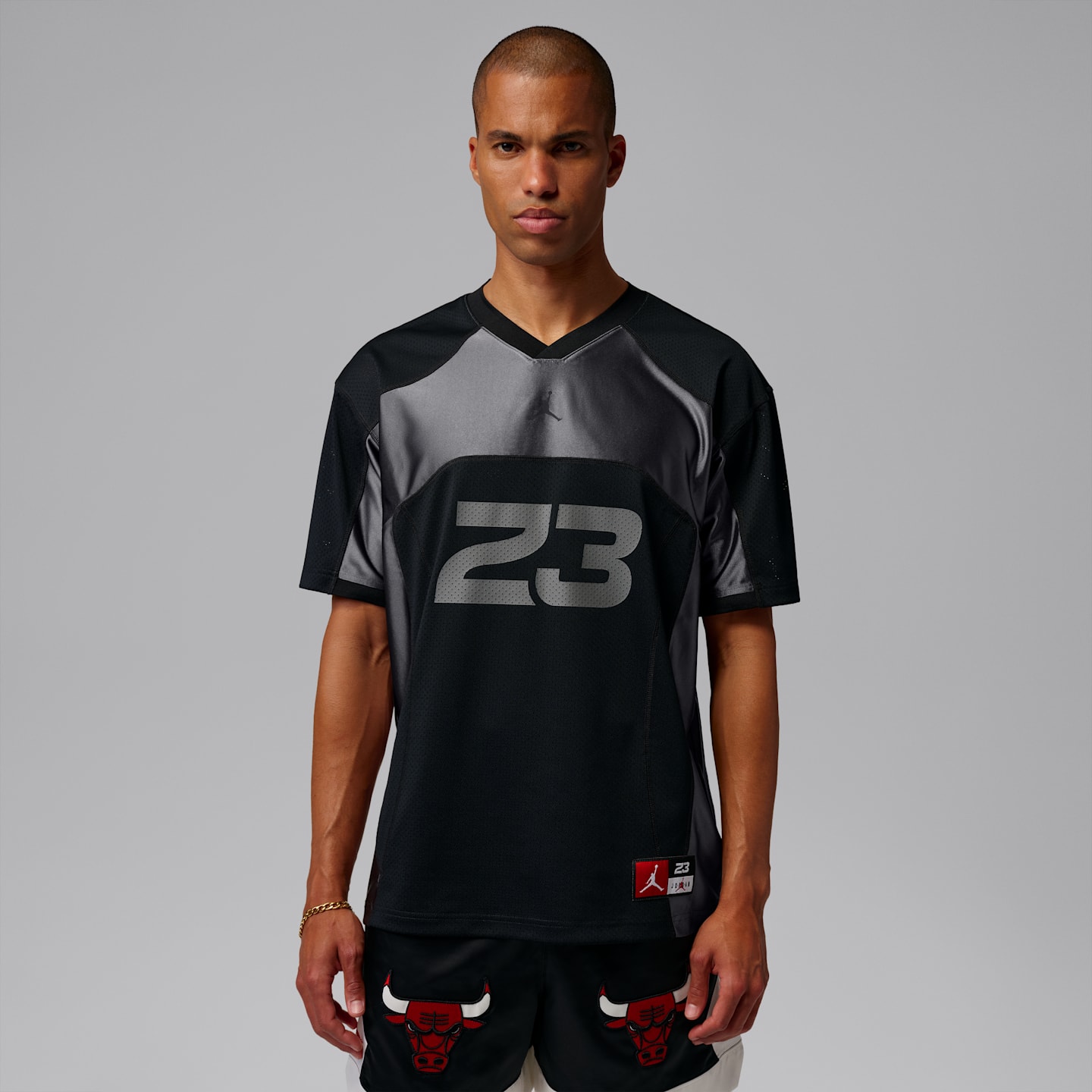 Мужской топ Jordan Flight Jersey Top, цвет: Чёрный / Железный серый — фото 1