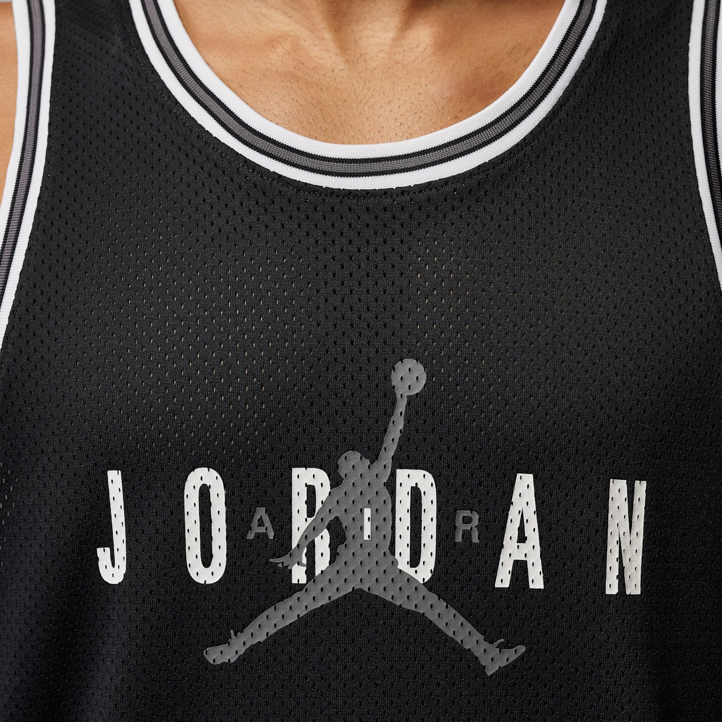 Мужской топ Jordan Brooklyn Mesh Jersey, цвет: Чёрный / Железный серый — фото 4