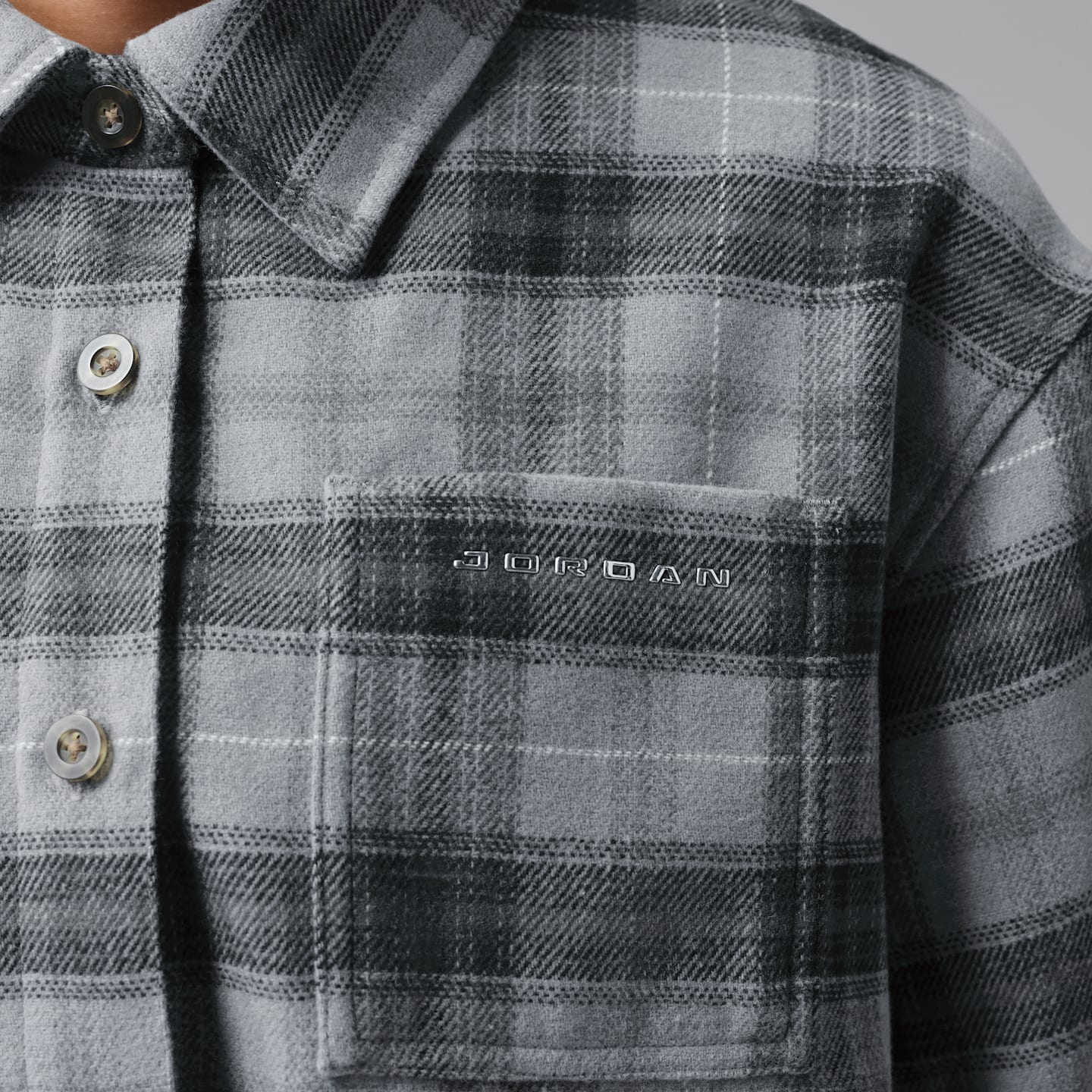 Женский топ Jordan Brooklyn Flannel Long-Sleeve Top, цвет: Дымчатый серый — фото 4