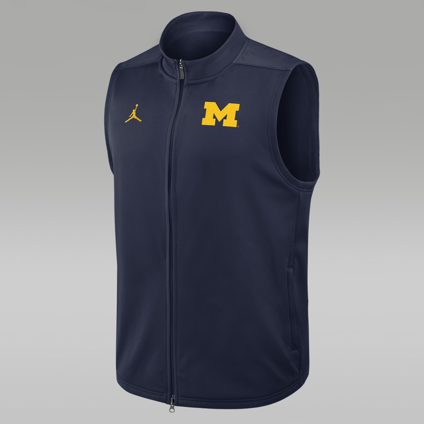 Мужской жилет на молнии Jordan Brand Therma-FIT College Michigan Victory, цвет: Тёмно-синий — фото 1