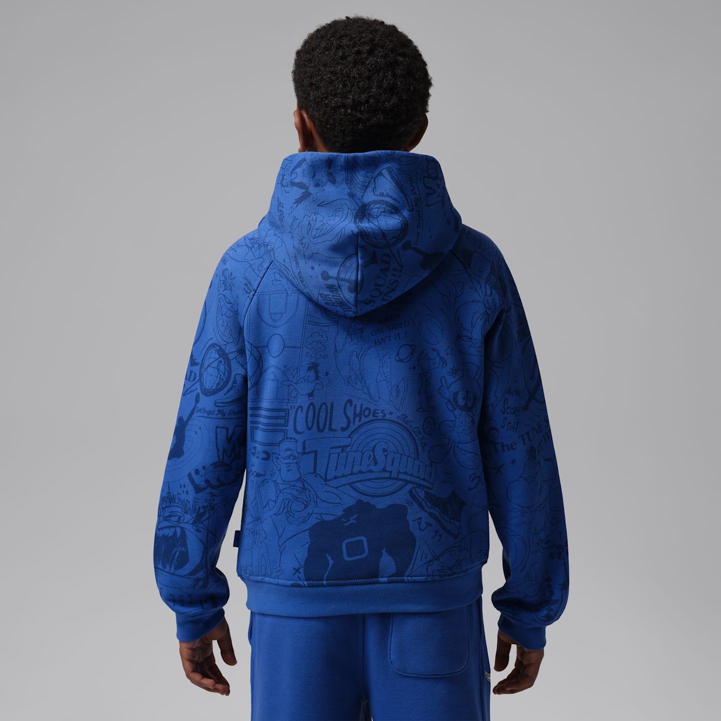Детское худи Jordan Space Jam Printed Pullover, цвет: Королевский синий — фото 2