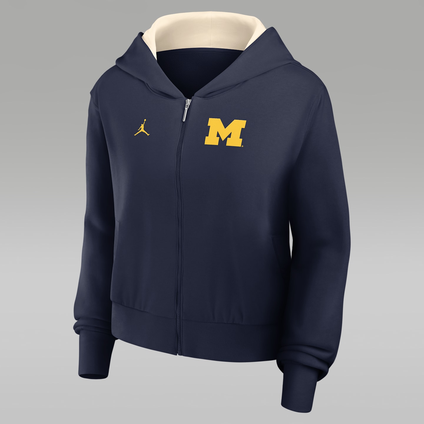 Женская толстовка Jordan Brand College Michigan Mantra на молнии, цвет: Тёмно-синий — фото 1