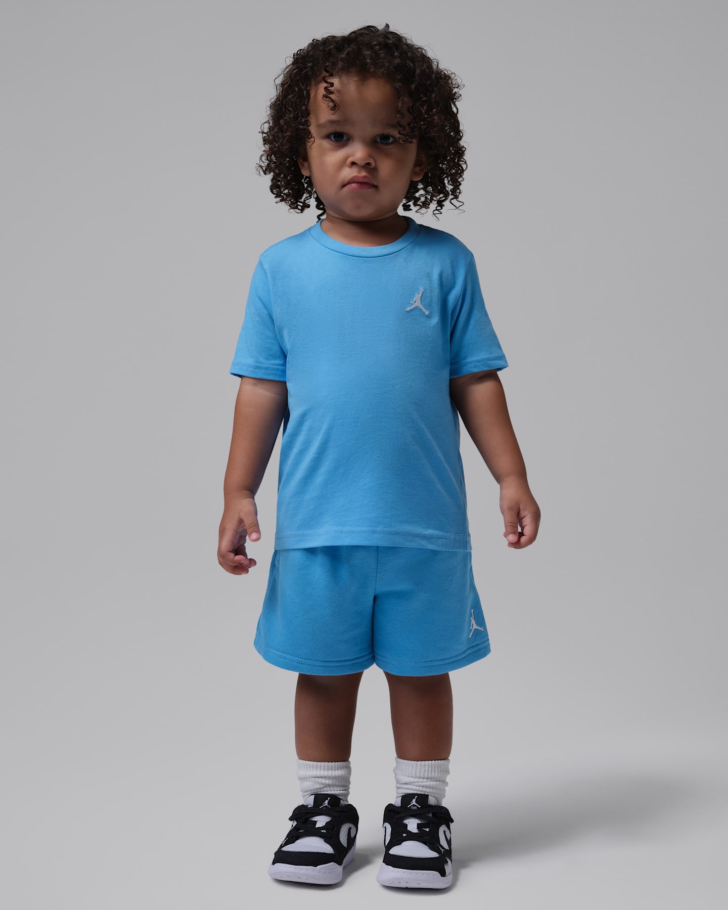 Детский комплект Jordan Brooklyn Essentials из футболки и шорт из махры, 2 предмета, цвет: Синий — фото 8