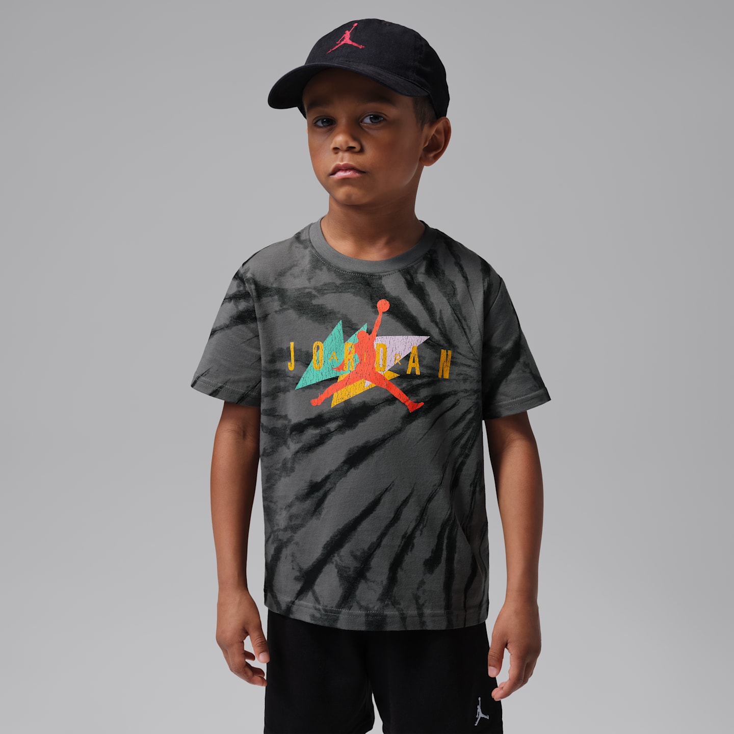 Детская футболка Jordan Geo Tie Dye, цвет: Железный серый — фото 1