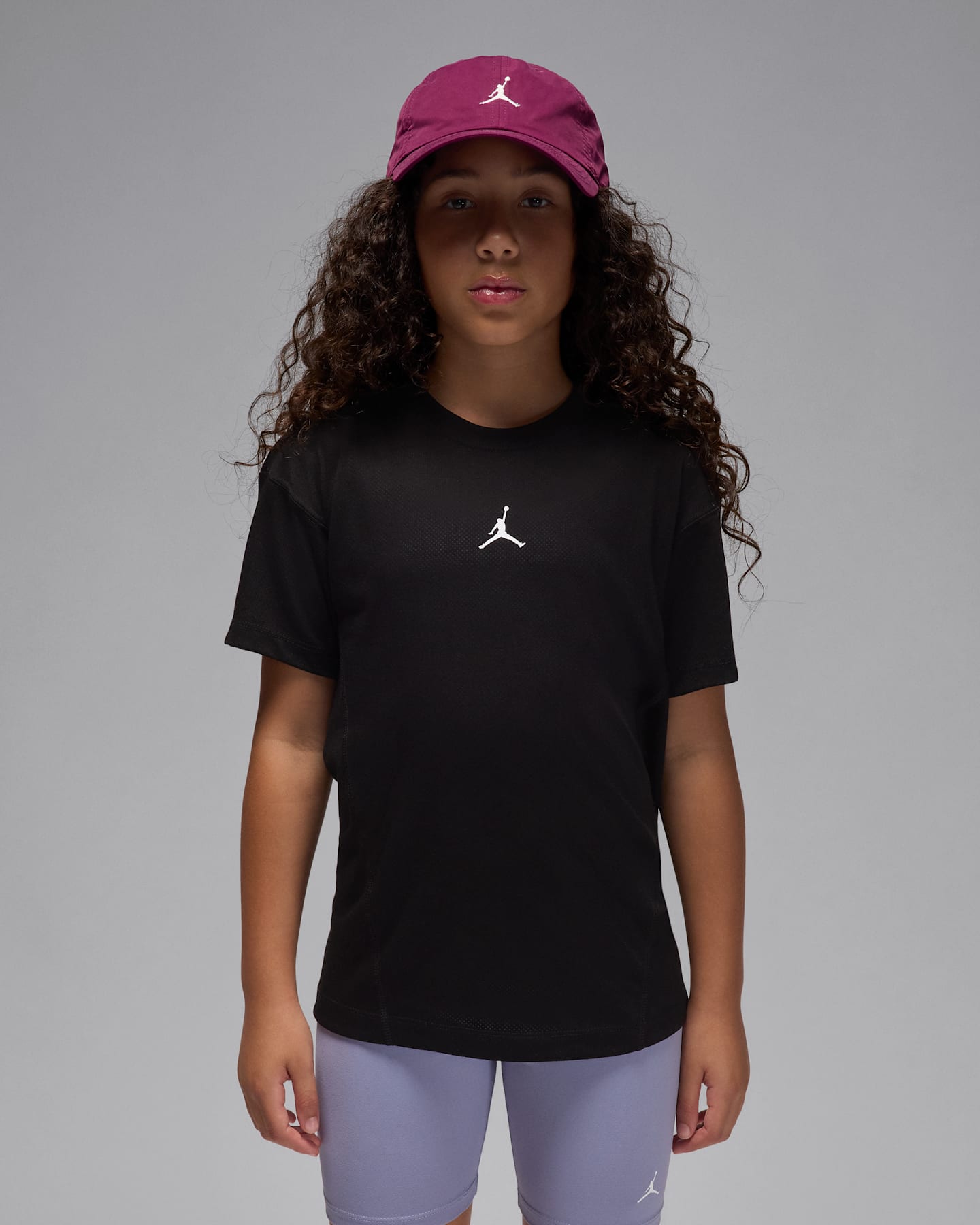 Детский топ Jordan Sport Dri-FIT Diamond с коротким рукавом, цвет: Чёрный — фото 8