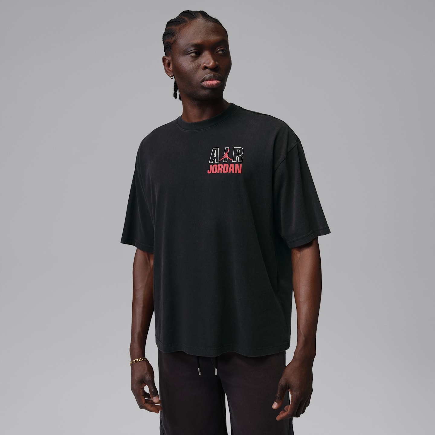 Мужская футболка Jordan Flight, цвет: Чёрный / Красный — фото 2