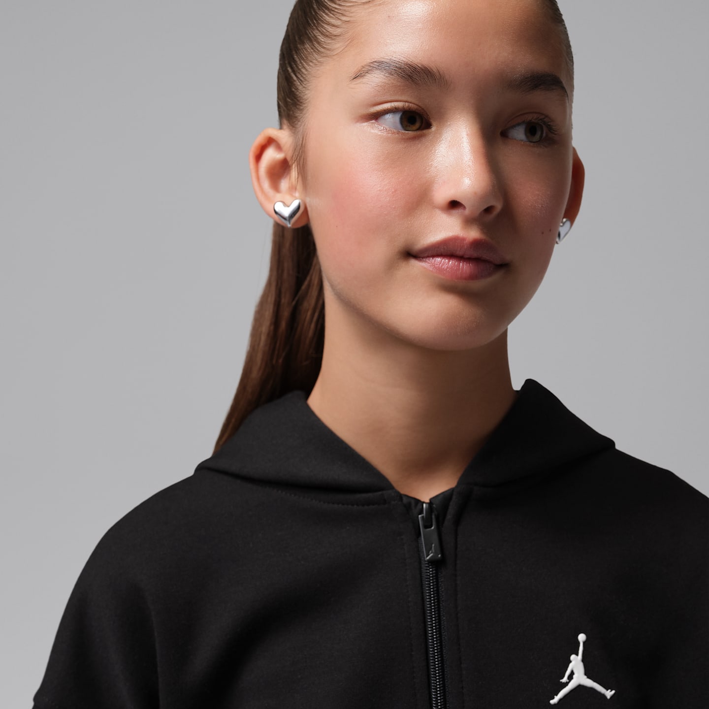 Детское спортивное худи на молнии Jordan Dri-FIT Perform, цвет: Чёрный — фото 3