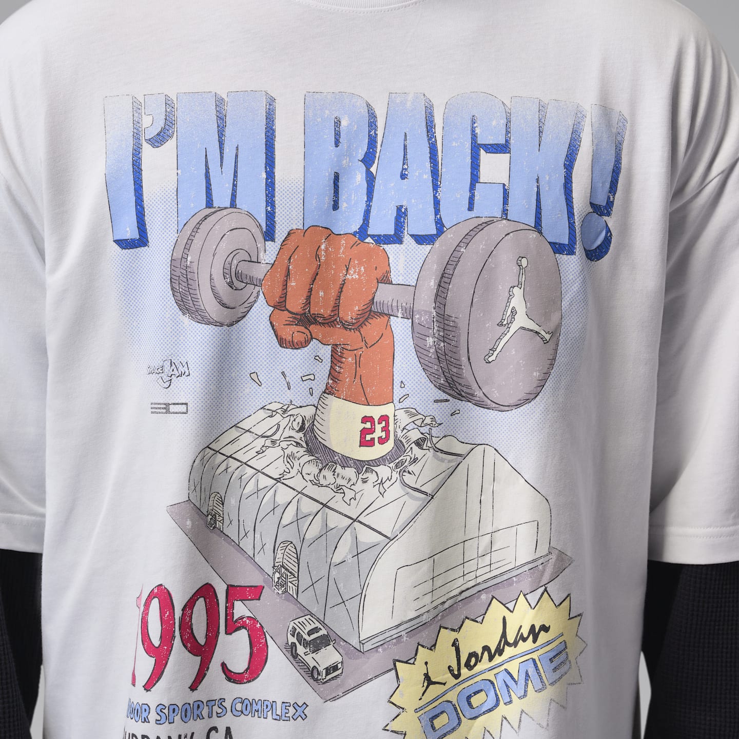 Мужская футболка Jordan Dri-FIT Dome Jam Sport Crew-Neck, цвет: Снежный белый / Серебристый — фото 4