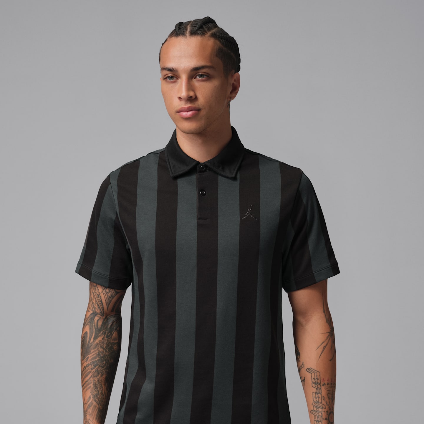 Мужское поло Jordan Sport Dri-FIT Printed Golf Polo, цвет: Чёрный / Почти чёрный — фото 1