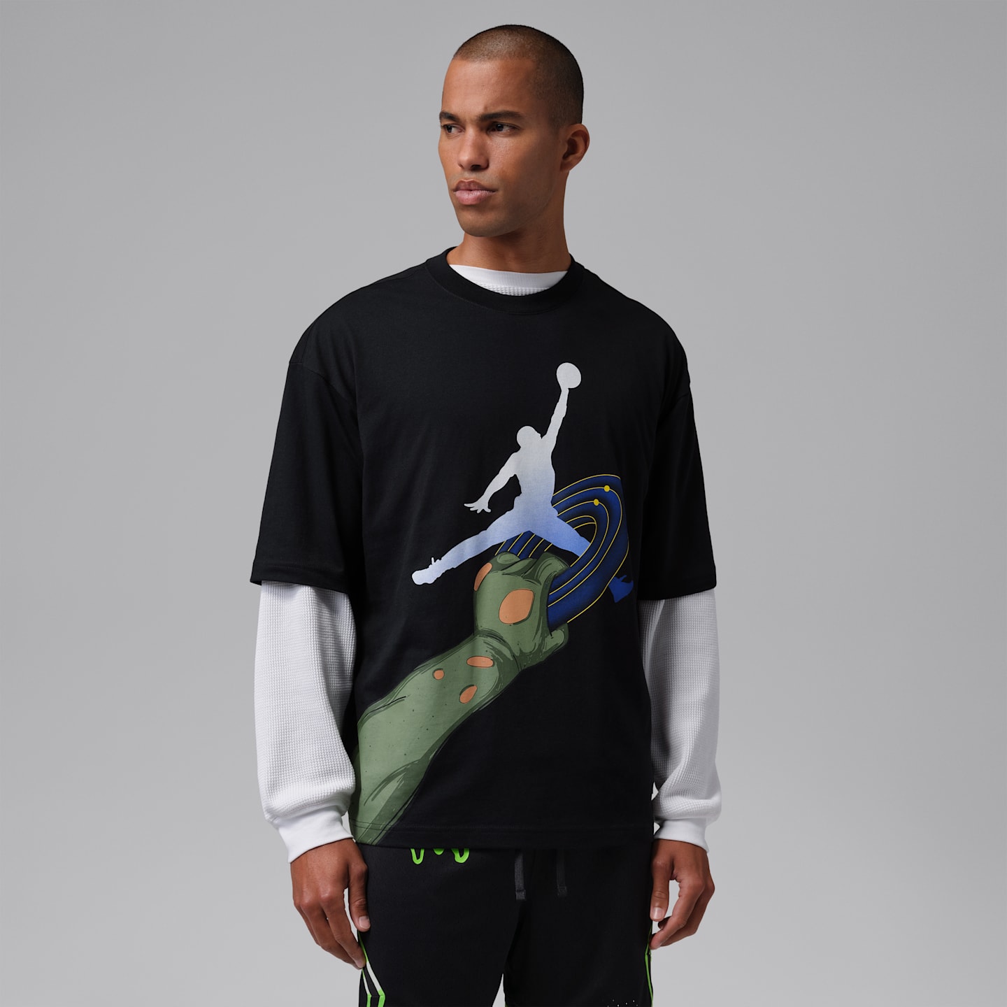 Мужская футболка Jordan Sport Space Jam Monstars Crew-Neck, цвет: Чёрный — фото 1