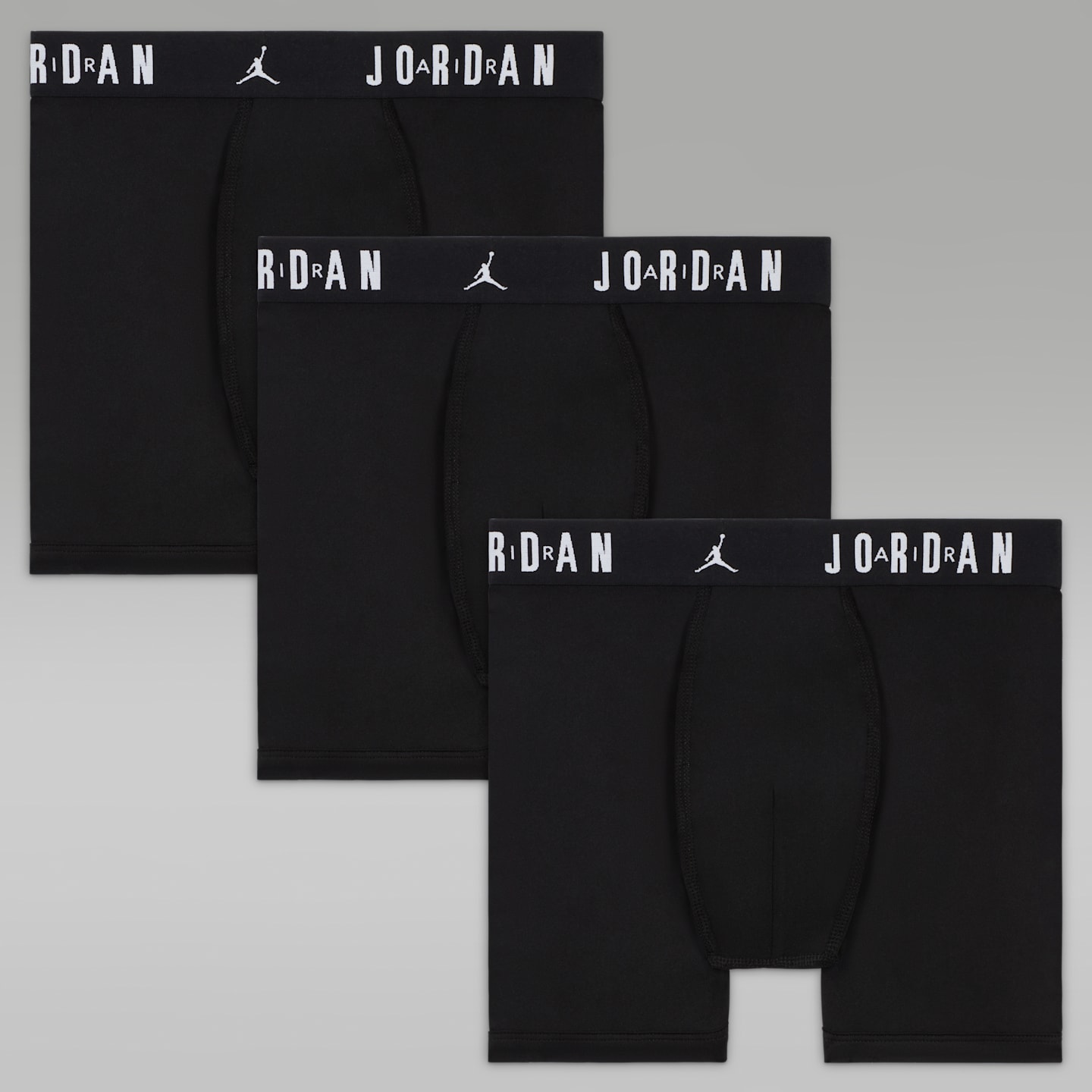 Детские трусы-боксеры Jordan Dri-FIT Flight Poly Core, 3 пары, цвет: Чёрный — фото 1