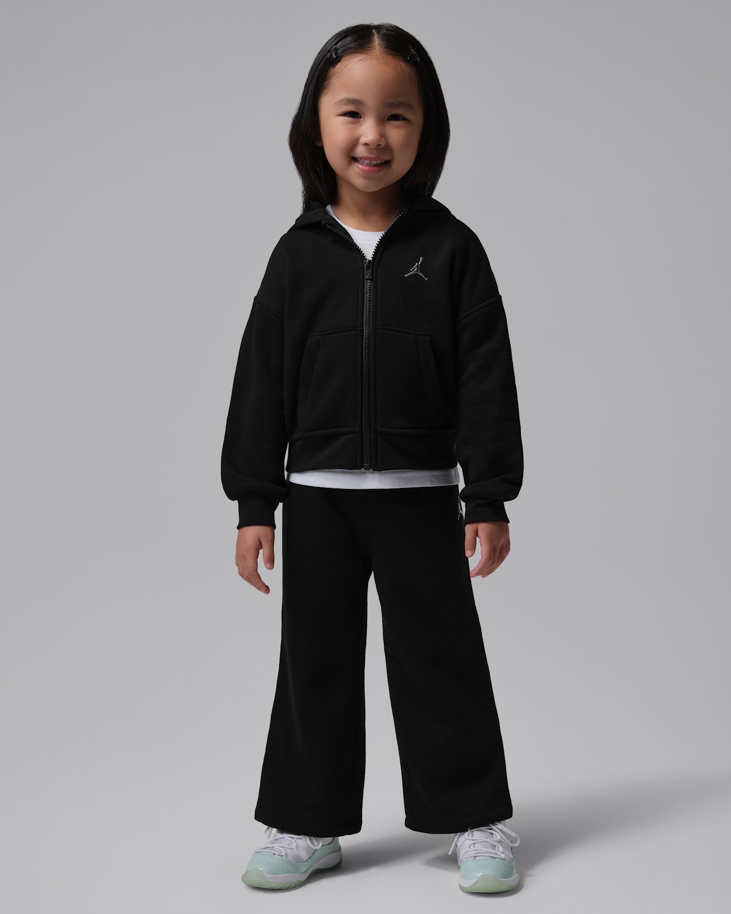 Детские худи Jordan Brooklyn Fleece Baby (12-24M) 2-Piece Full-Zip Set, цвет: Чёрный — фото 11