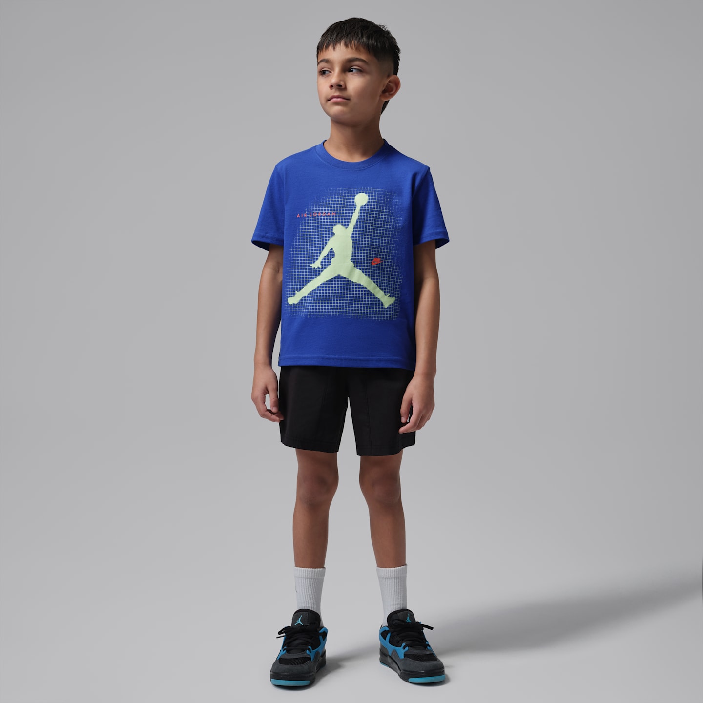 Детская футболка Jordan Jumpman Grid Blur, цвет: Королевский синий — фото 6
