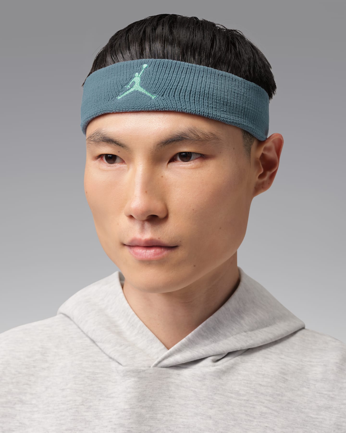 Мужские аксессуары для волос Jordan Dri-FIT Jumpman Headband, цвет: Пепельный зелёный / Зелёный сияющий — фото 6