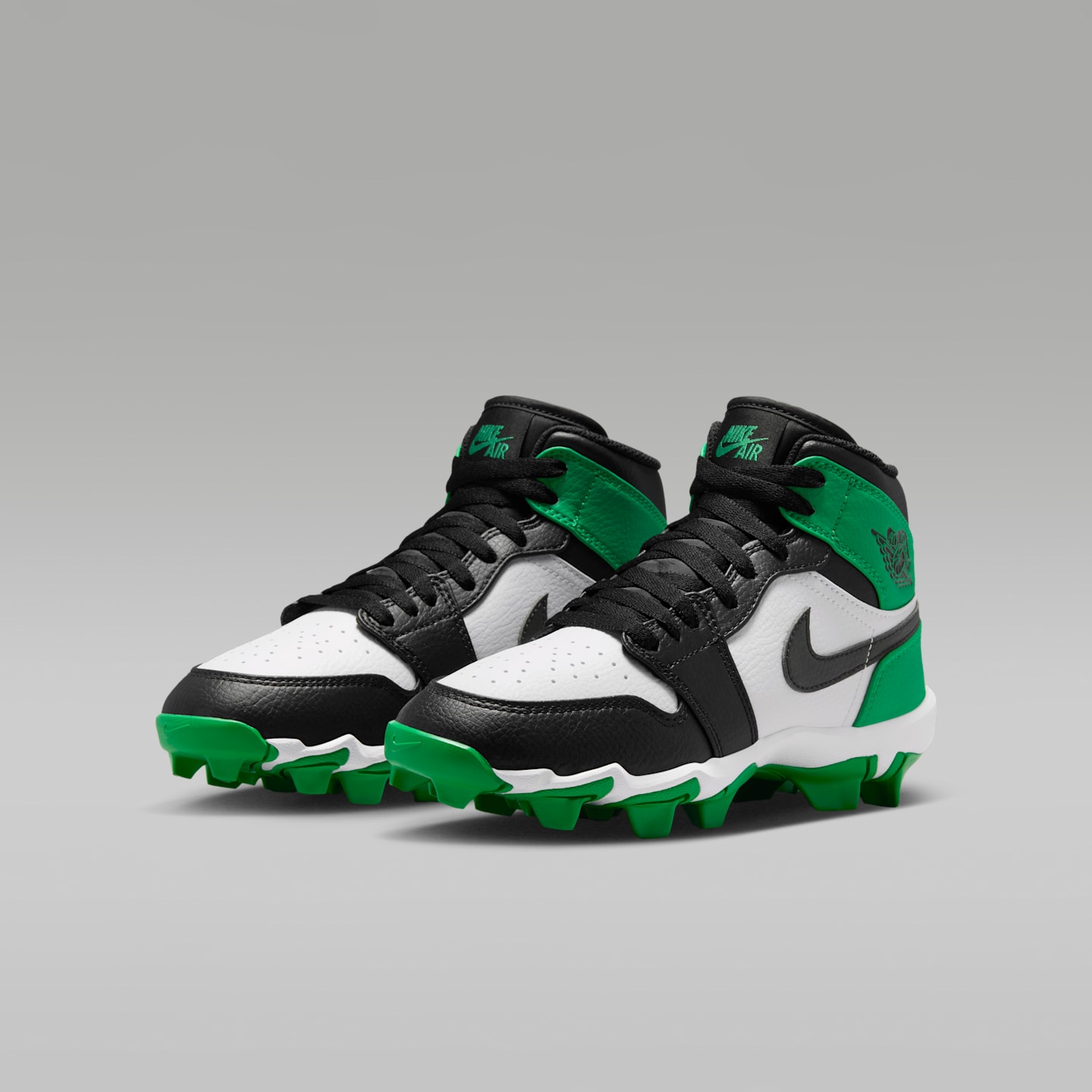 Детские бутсы Jordan 1 Mid Cleats, цвет: Чёрный / Зелёный — фото 5
