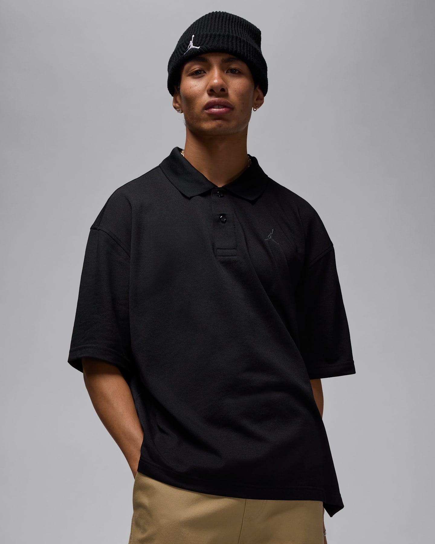Мужское поло Jordan Brooklyn Polo, цвет: Чёрный / Железный серый — фото 7