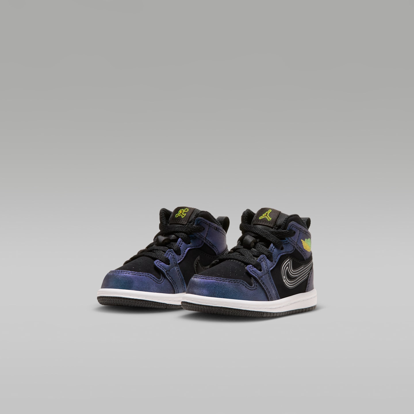 Детские кроссовки Jordan 1 Mid SE "Space Jam" Shoes, цвет: Чёрный / Зелёный — фото 5