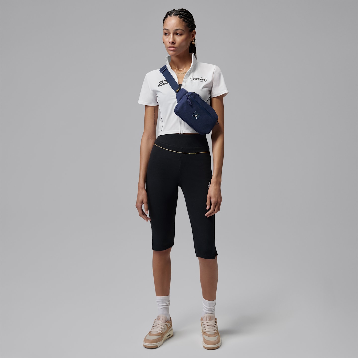 Женский топ Jordan Brooklyn Full-Zip Top, цвет: Белый / Чёрный — фото 7