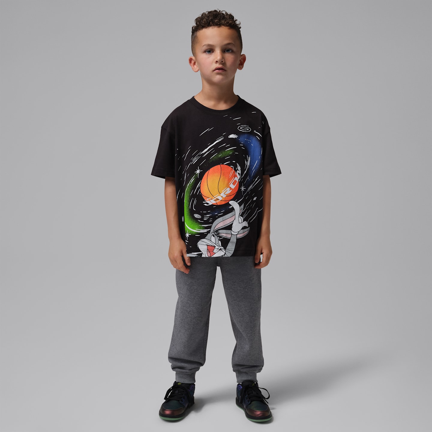 Детская футболка Jordan Space Jam 30 Ball Spin, цвет: Чёрный — фото 7
