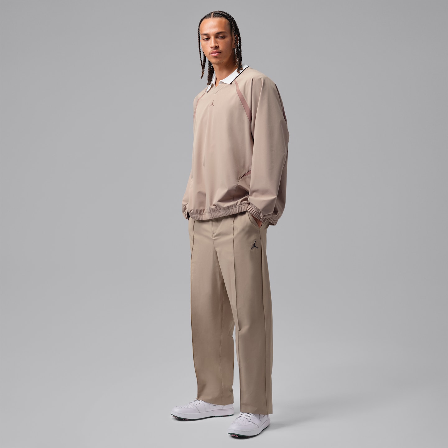 Мужской топ Jordan Golf Repel Long-Sleeve Woven Top, цвет: Хаки / Коричневый — фото 7