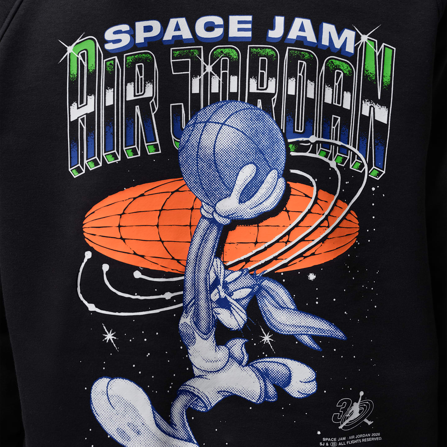 Мужское худи Jordan Brooklyn Space Jam Fleece Pullover, цвет: Чёрный — фото 7