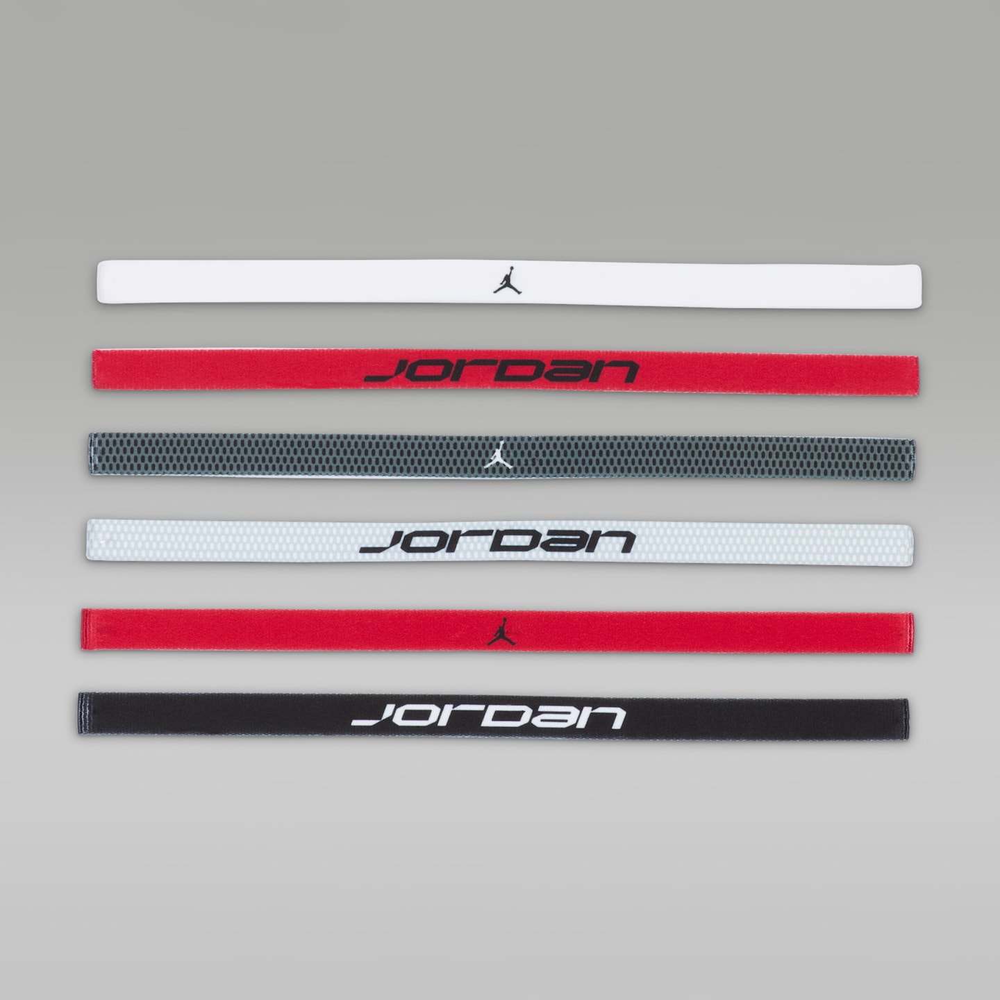 Спортивные повязки на голову Jordan Sport с принтом, набор из 6 шт, цвет: Белый / Чёрный — фото 5