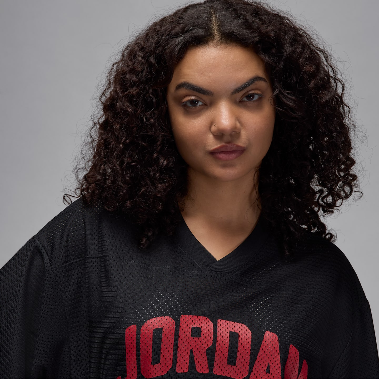 Женский топ Jordan Brooklyn Mesh Jersey, цвет: Чёрный / Красный — фото 3