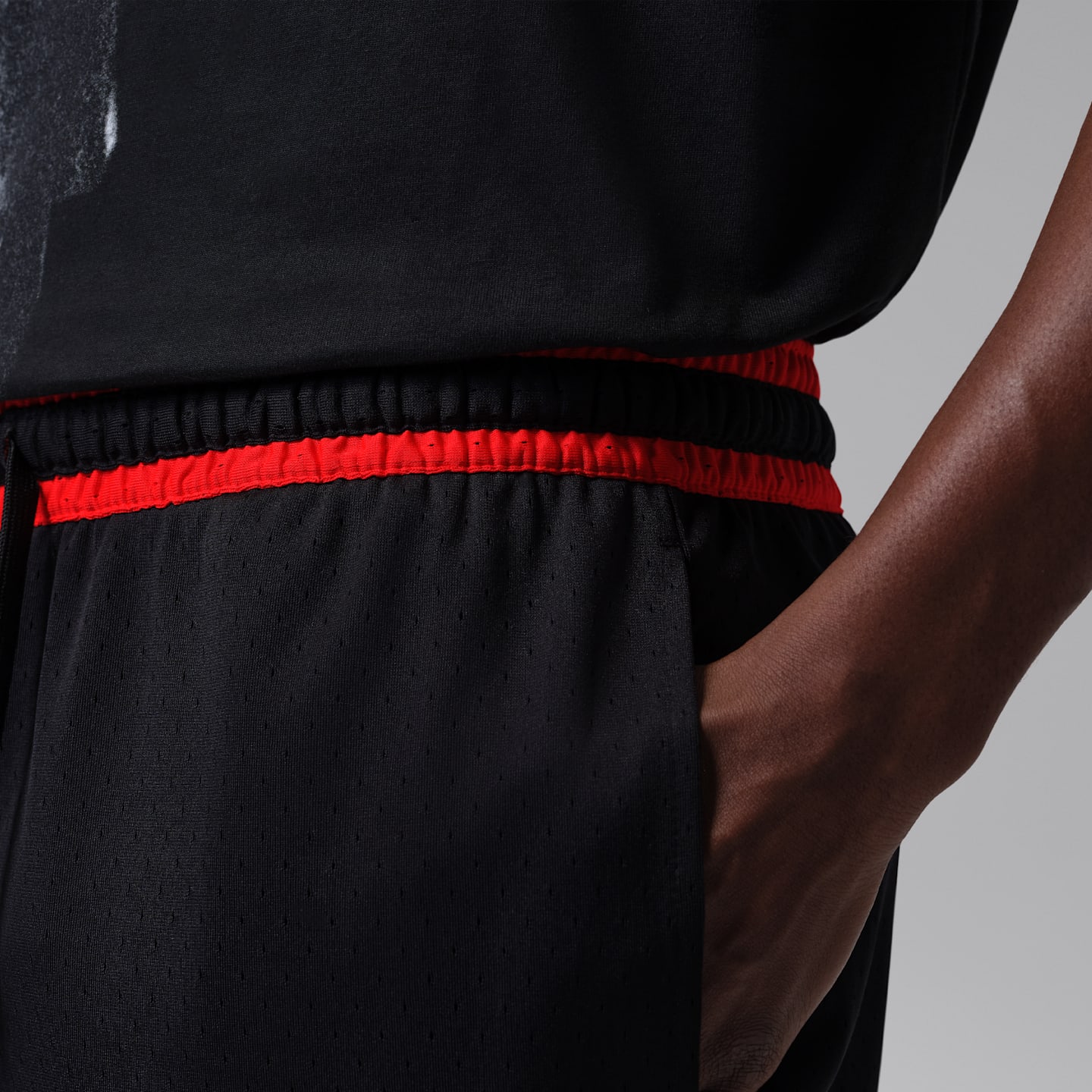 Мужские сетчатые шорты Jordan Sport Dri-FIT Diamond, цвет: Чёрный — фото 4