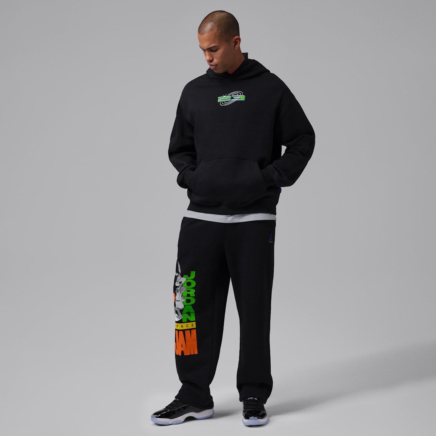 Мужское худи Jordan Brooklyn Space Jam Fleece Pullover, цвет: Чёрный — фото 9