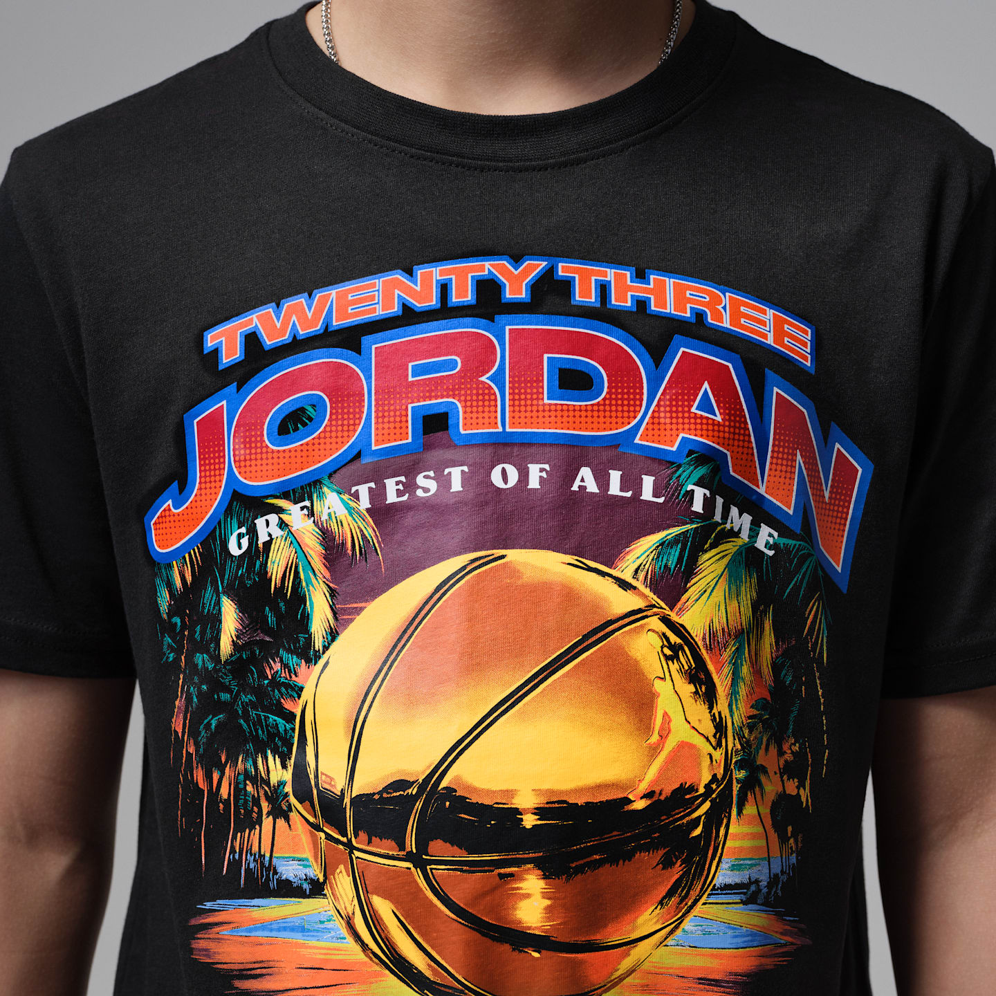 Детская футболка Jordan Venice Beach Hoops, цвет: Чёрный — фото 4