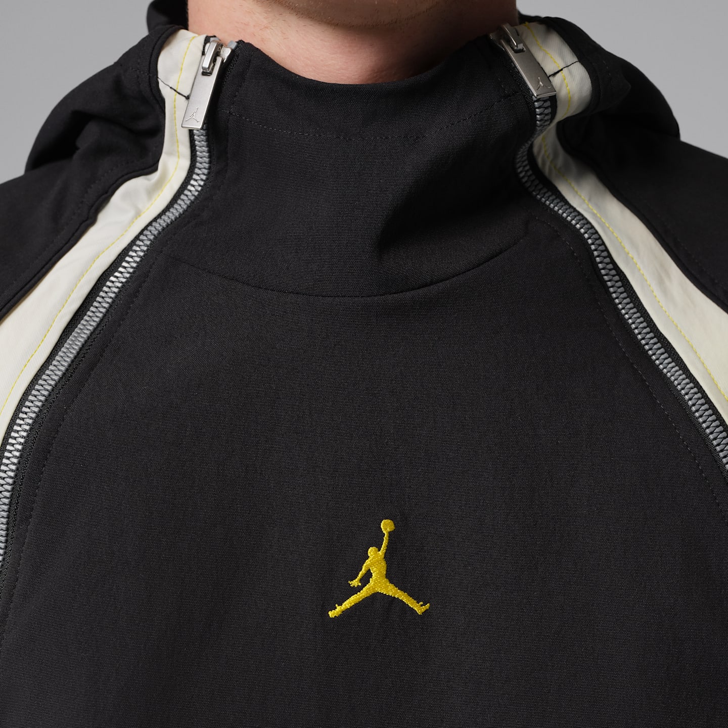 Мужское лёгкое худи Jordan Flight на молнии 1/2, цвет: Чёрный / Жёлтый — фото 4