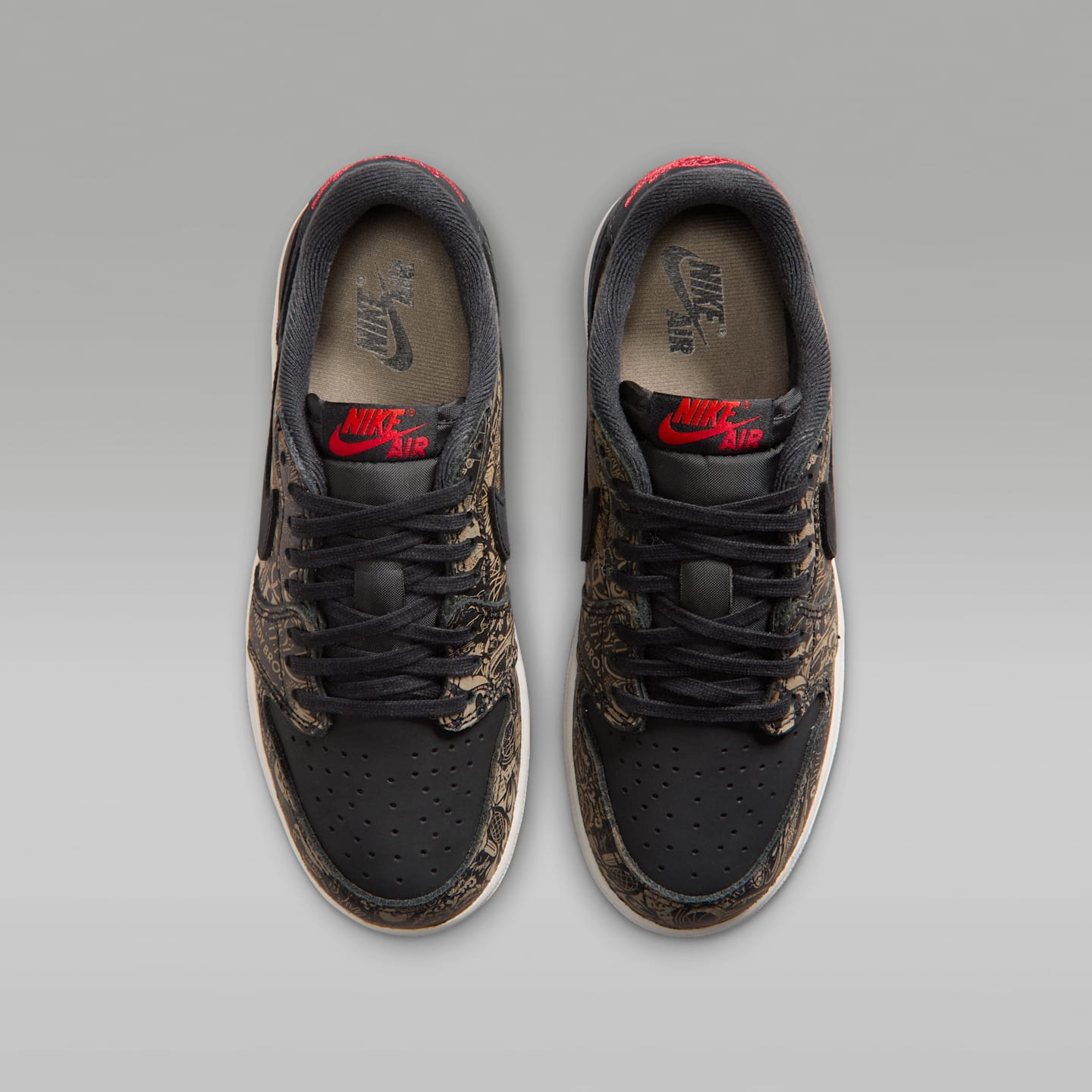 Мужские кроссовки Air Jordan 1 Low OG "Laser" Shoes, цвет: Чёрный / Palomino — фото 4