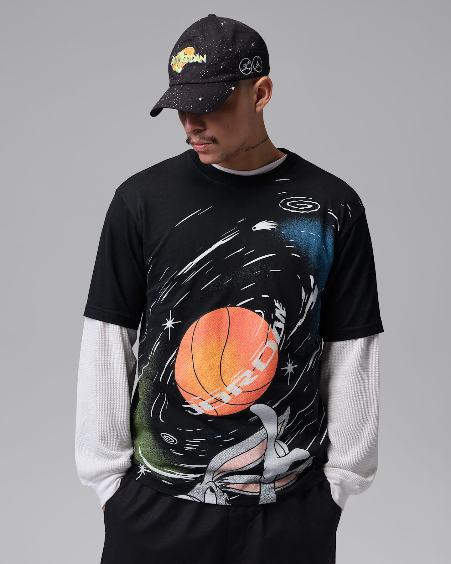 Мужская футболка Jordan Brooklyn Bugs Bunny Crew-Neck, цвет: Чёрный — фото 8
