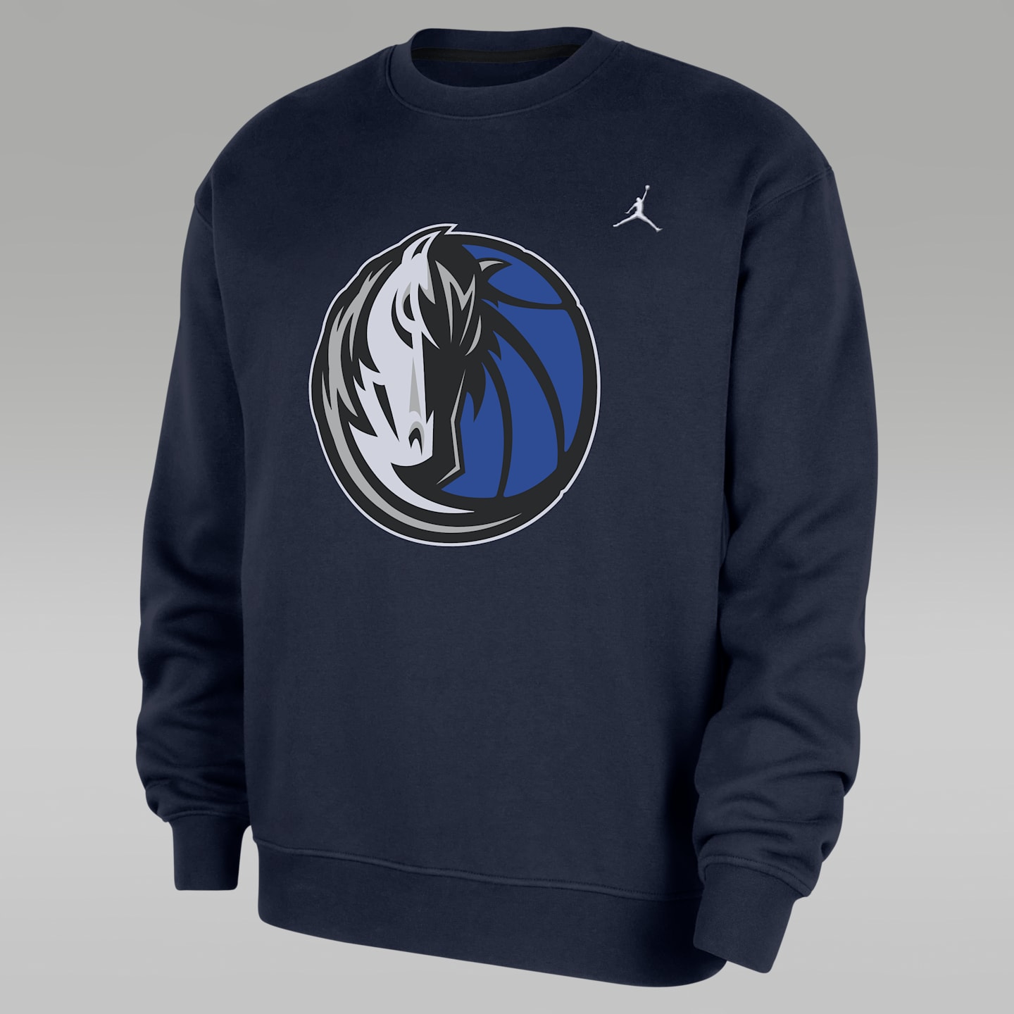 Мужской флисовый свитшот Jordan Dallas Mavericks Statement Essentials NBA, цвет: Тёмно-синий / Белый — фото 1