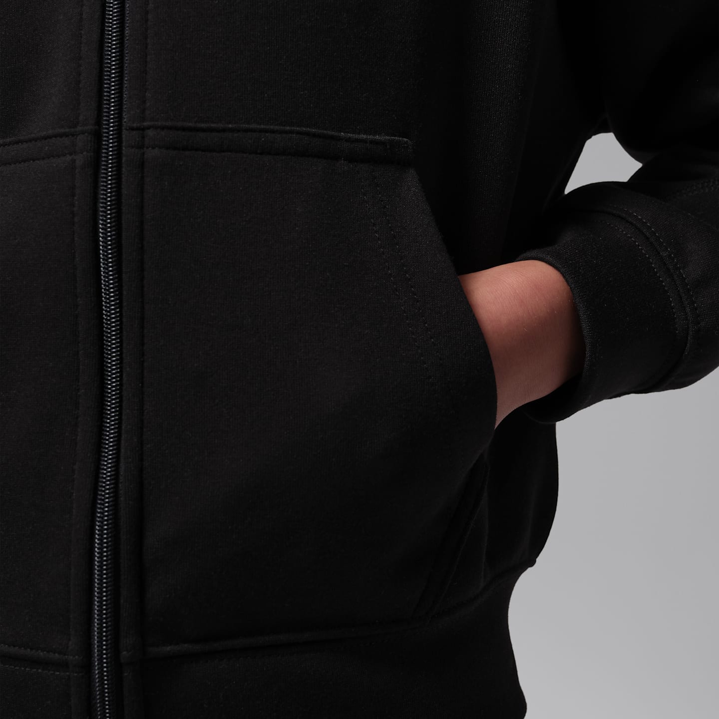 Детское спортивное худи на молнии Jordan Dri-FIT Perform, цвет: Чёрный — фото 5