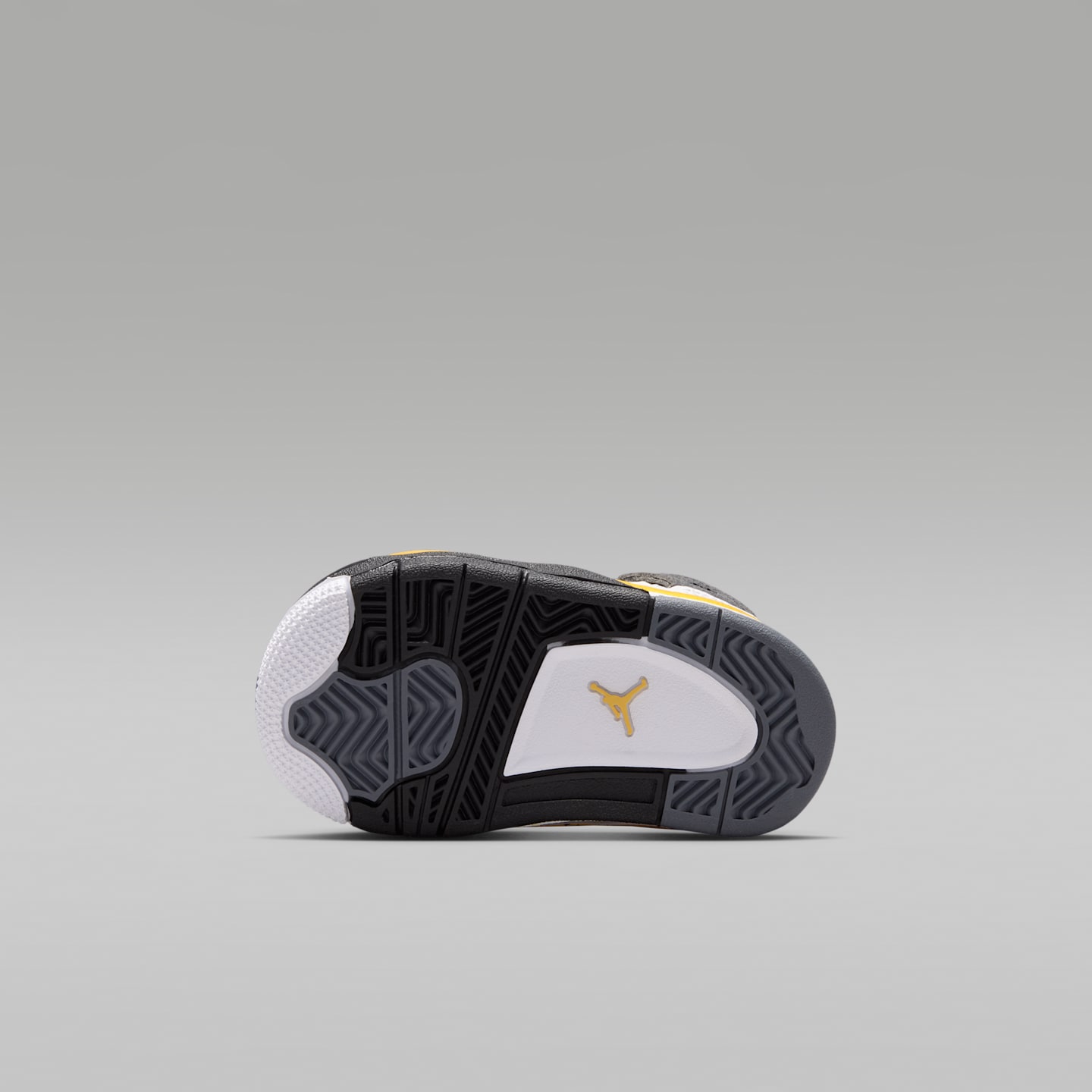 Детские кроссовки Jordan 4 Retro "Tour Yellow" Baby/Toddler Shoes, цвет: Белый / Тёмный синий серый — фото 2